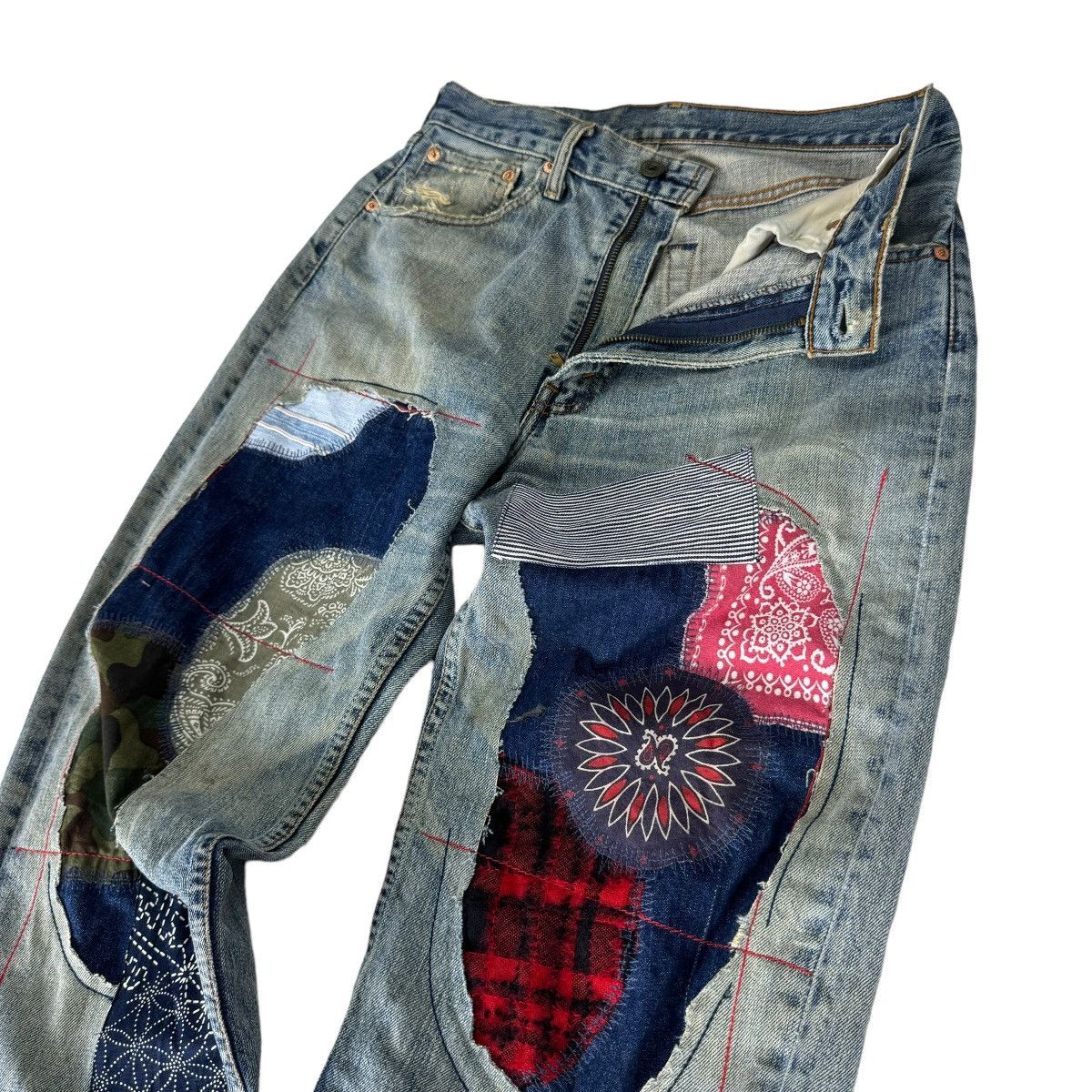 Levi's ⚡️LEVI’S 503 PATCHWORK BORO DENIM JEANS PANTS Size US 30 / EU 46 - 3 Thumbnail