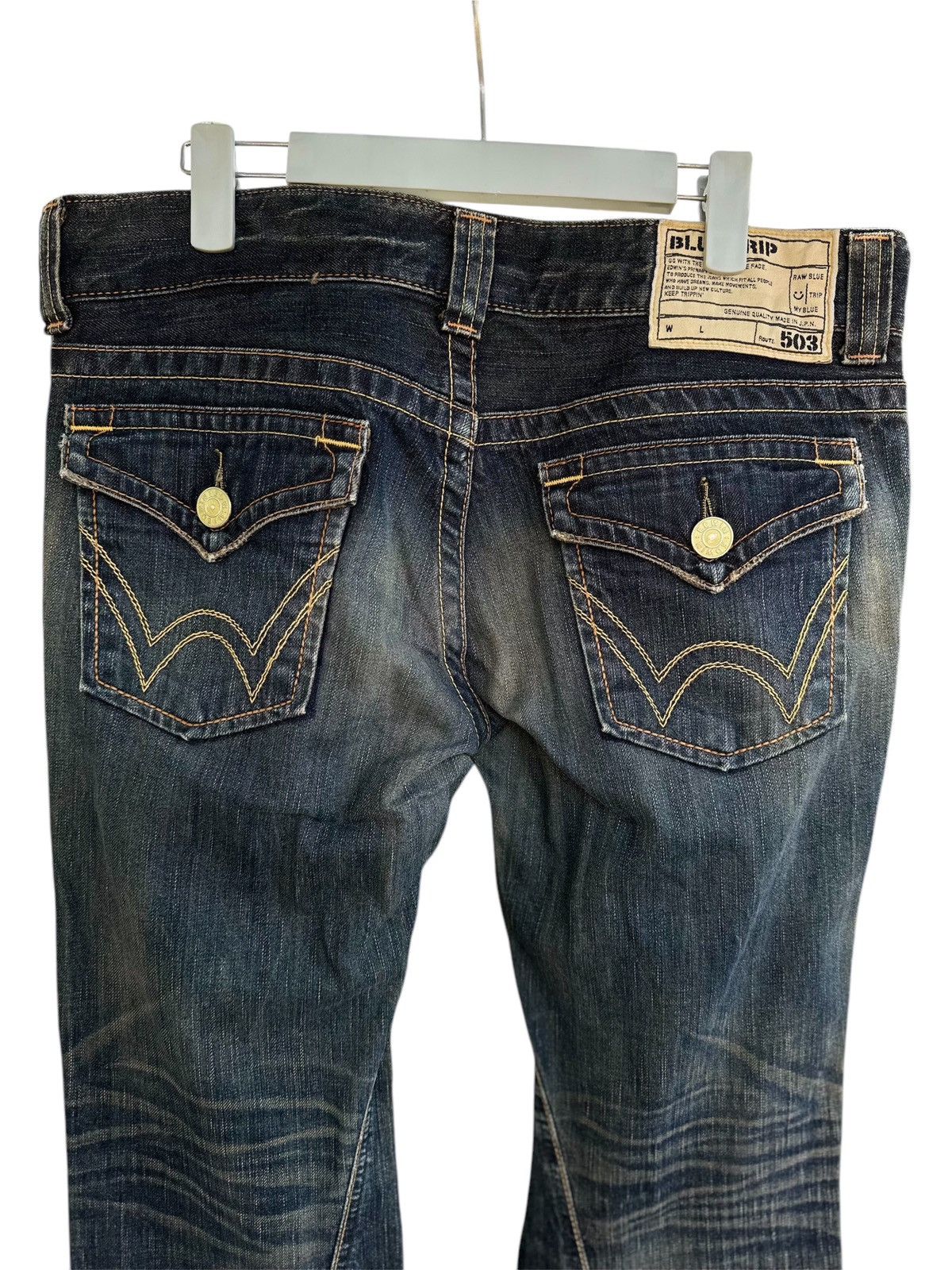 If Six Was Nine Flare 💥Vintage Edwin Blue Trip 503 Flare Bootcut Made Japan💥 Size US 34 / EU 50 - 13 Thumbnail