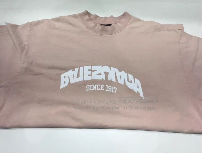 Balenciaga Balenciaga Pink Embroidered Logo Short Sleeve T-Shirt Size US M / EU 48-50 / 2 - 5 Thumbnail