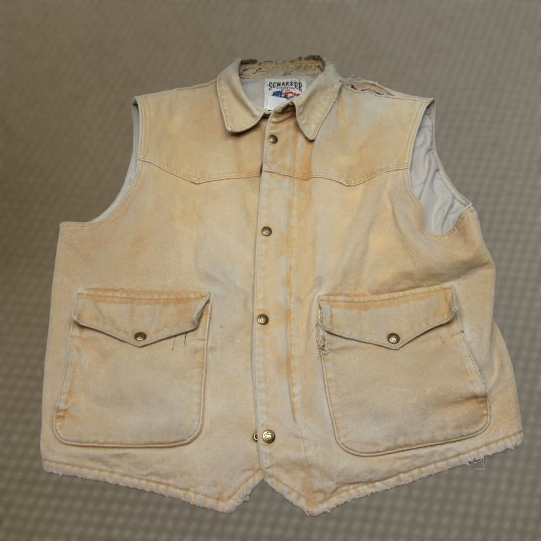 Vintage VINTAGE Schaefer Outfitter Vest Men Large Yellow Canvas Western Rugged USA Made VTG READ Size US L / EU 52-54 / 3 - 1 Thumbnail