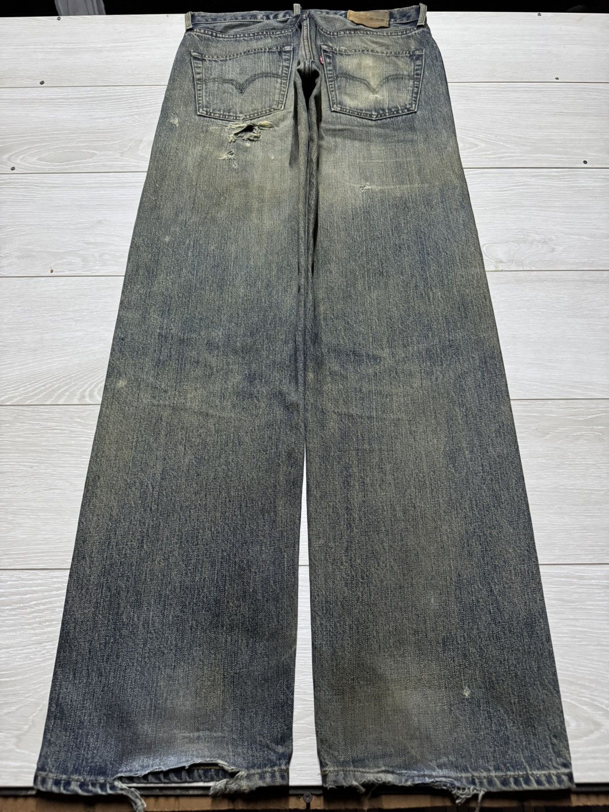 Levi's Vintage Levis 503 Mud Wash Distressed Baggy Jeans Size US 33 - 2 Thumbnail