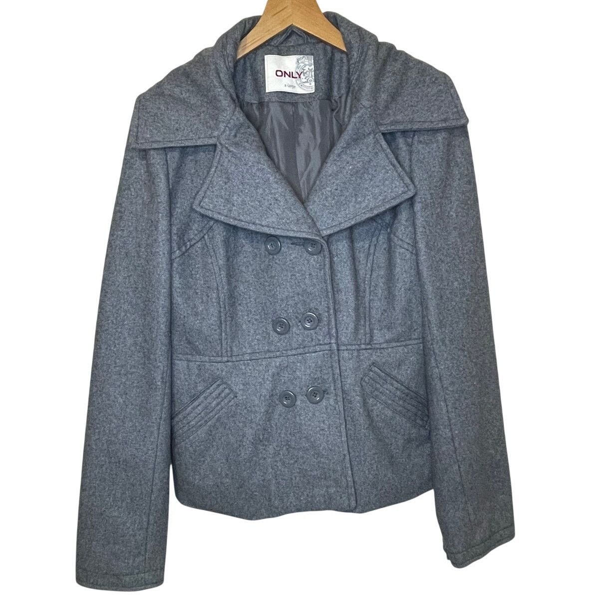 Other ONLY Slender Wool Winter Jacket Peacoat Heather Gray Y2K XL Size XL / US 12-14 / IT 48-50 - 1 Thumbnail