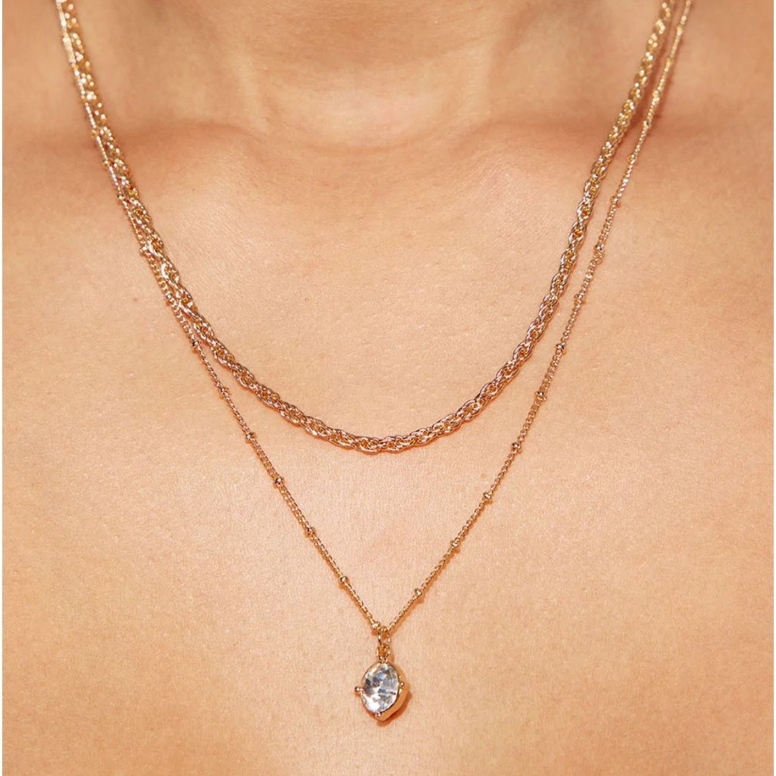 Other FASHION NOVA Gold Cassie Layered Necklace NWT Size ONE SIZE - 3 Thumbnail