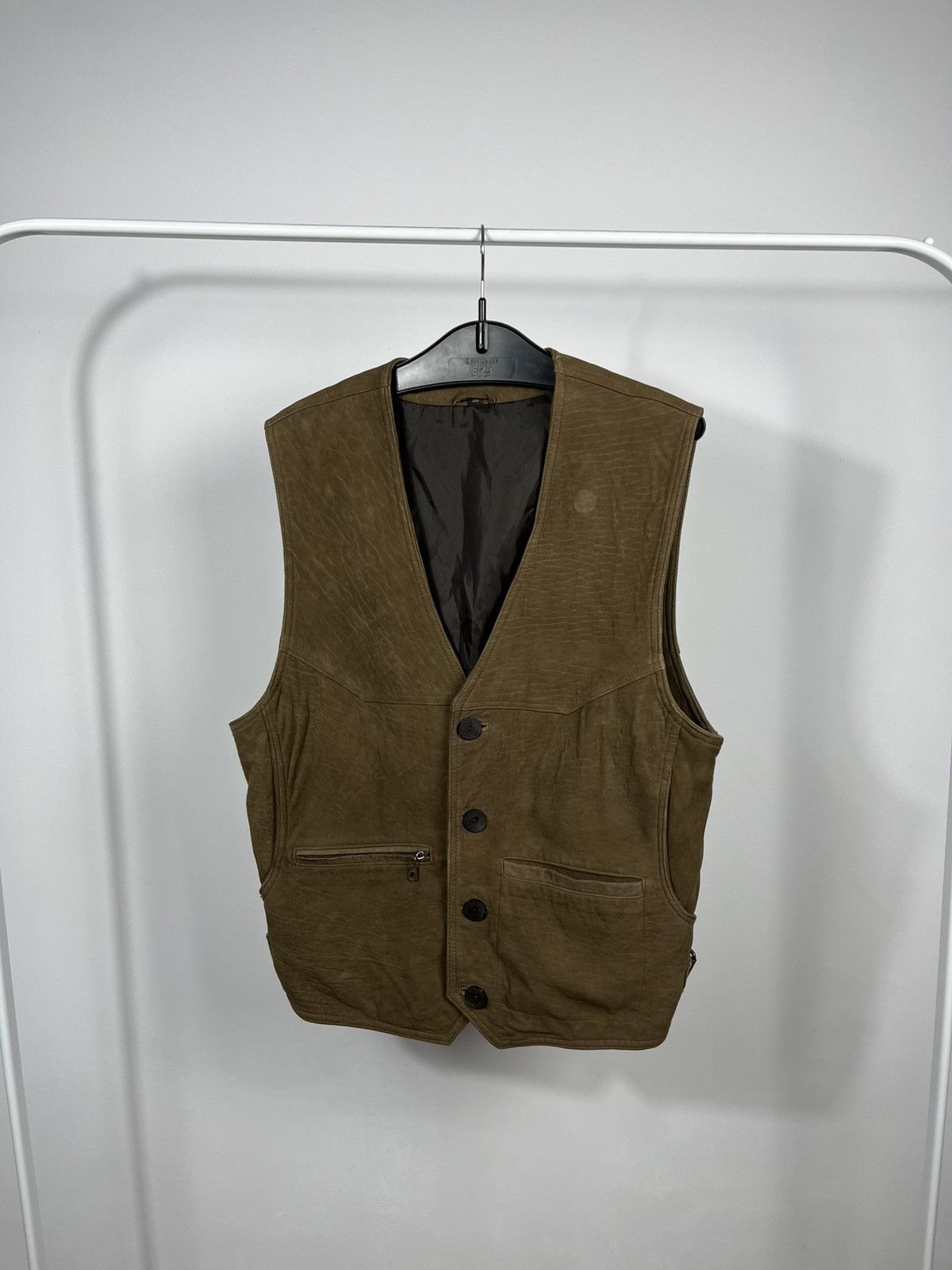 Genuine Leather Men’s Brown Genuine Leather Vest Size 50 EU Size US M / EU 48-50 / 2 - 1 Thumbnail