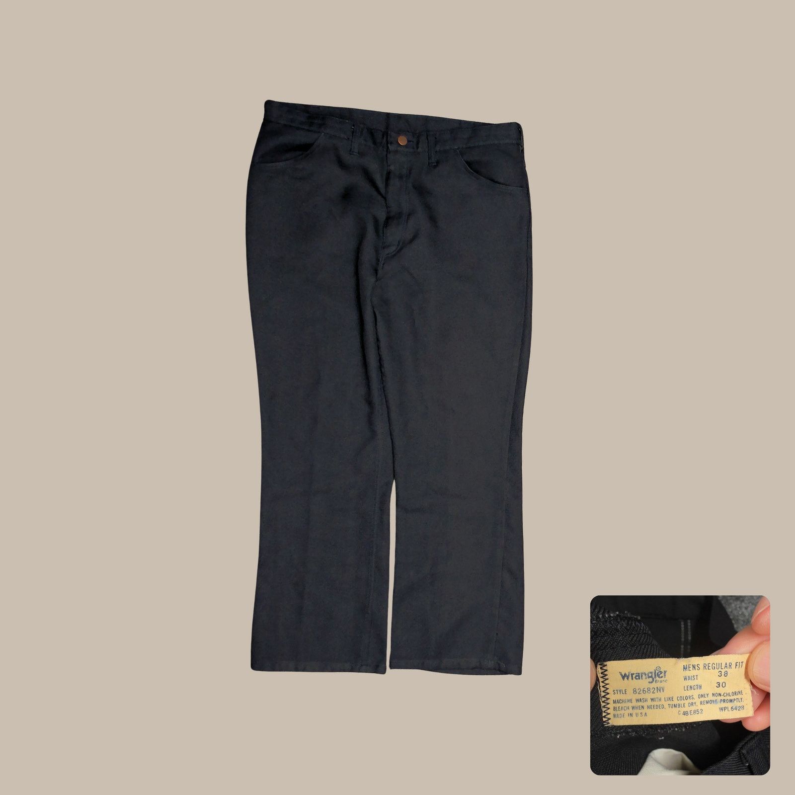 Wrangler 70s USA Wrangler 82682NV Navy Poly Pants 37x28 Size US 37 - 1 Thumbnail