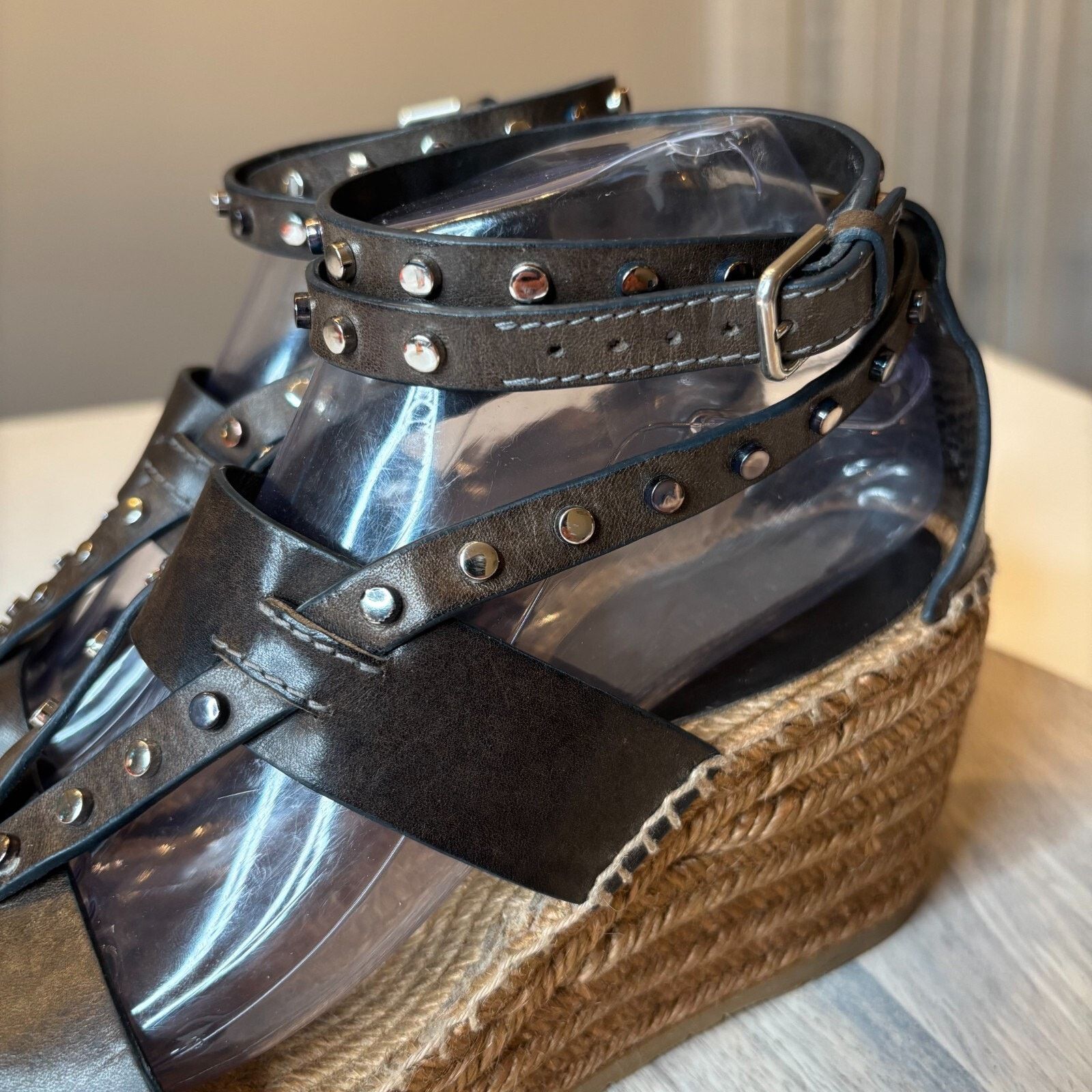Jimmy Choo Jimmy Choo Raffia Stud Danica Wedge Sandals US Size 8 EU 38 Size US 8 / IT 38 - 7 Thumbnail