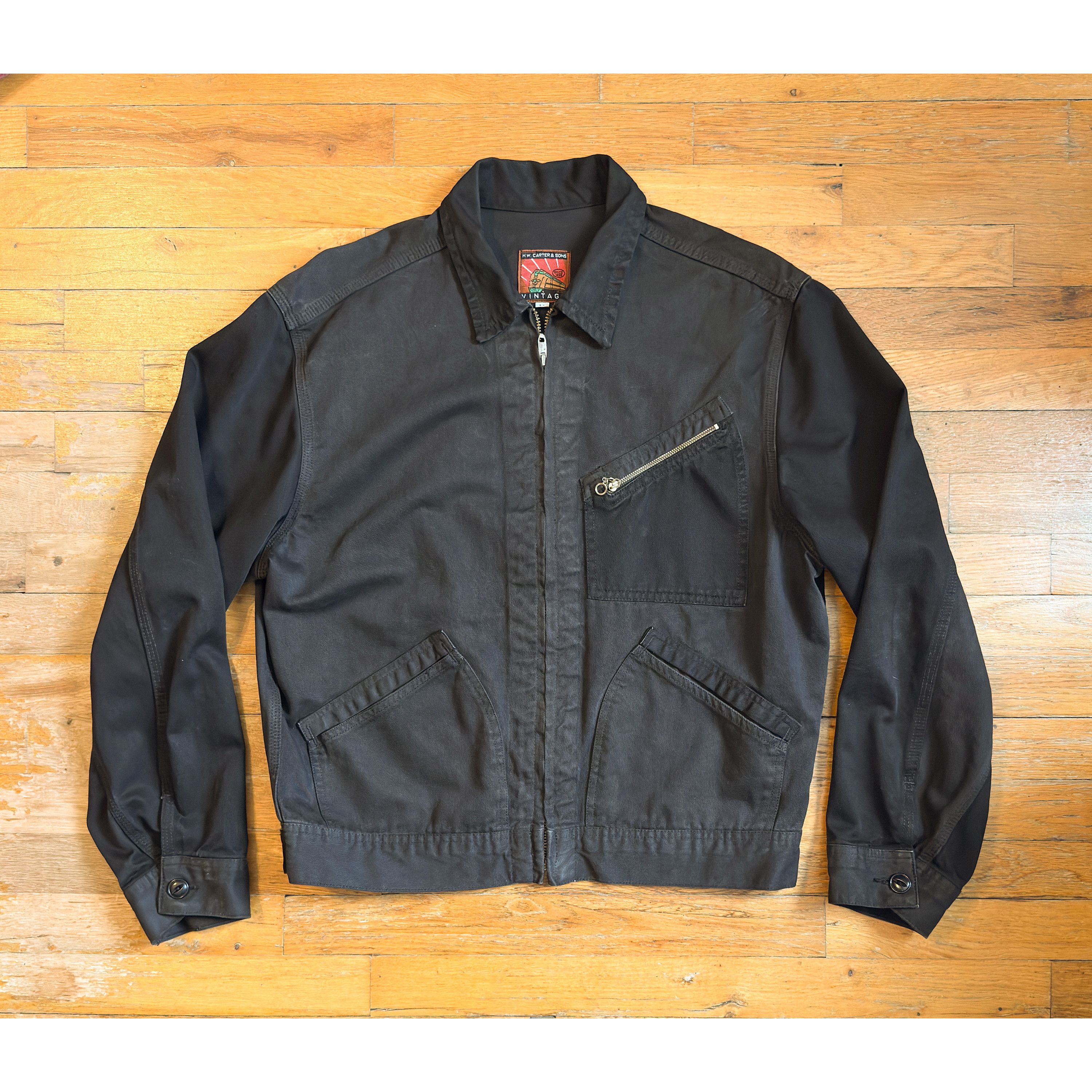 Carter's Black 91-B Zip Front Twill Workwear Jacket Size US M / EU 48-50 / 2 - 1 Thumbnail
