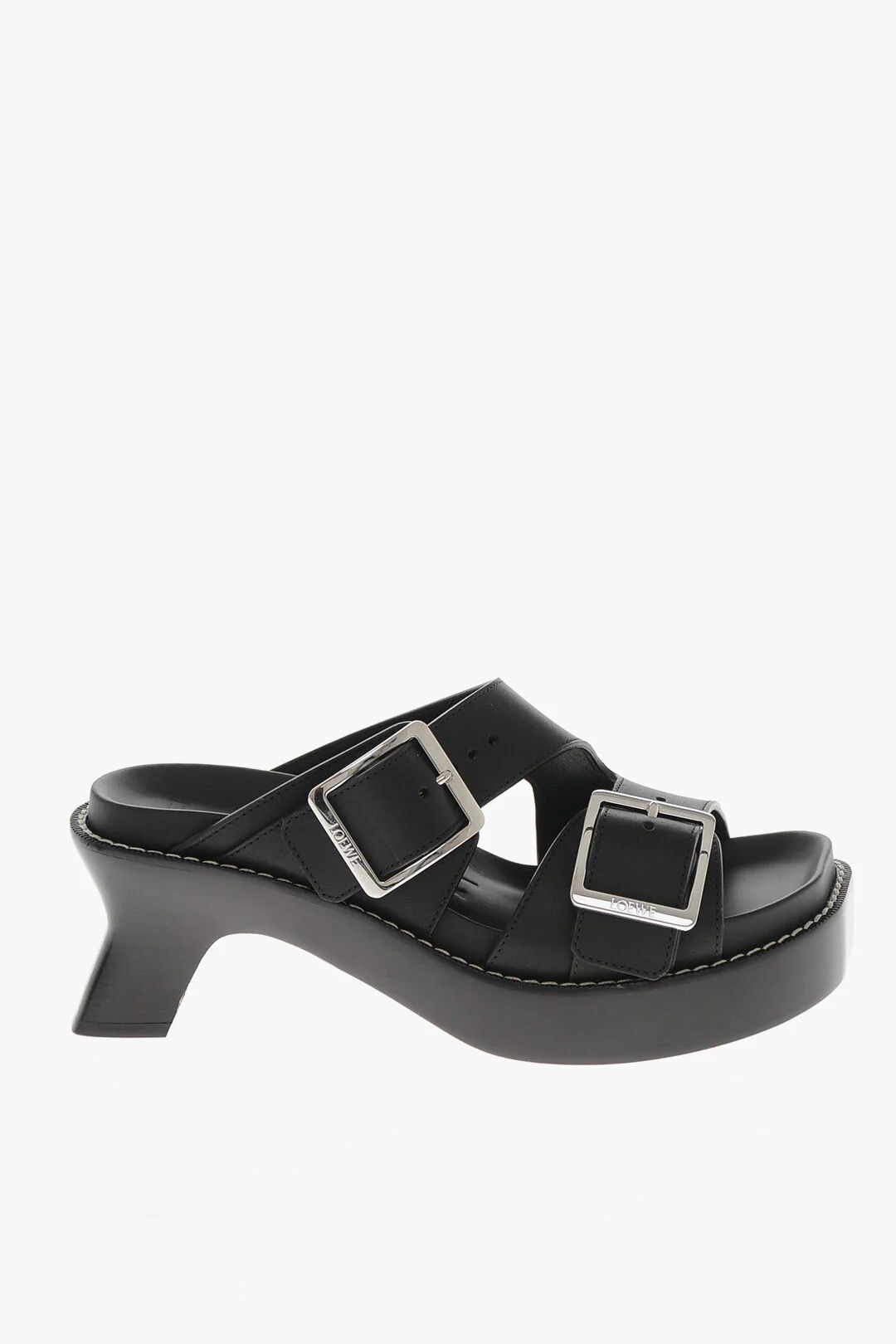 Loewe og1mm0426 Leather Open-Toe Mules in Black Size US 8 / IT 38 - 1 Thumbnail
