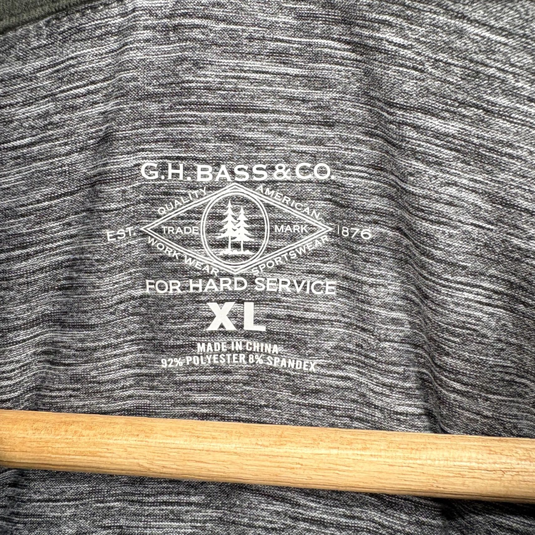 Vintage G.H. Bass & Co Polo Shirt Mens XL Gray Slub Jersey Quick Dry Golf Performance Size US XL / EU 56 / 4 - 3 Thumbnail