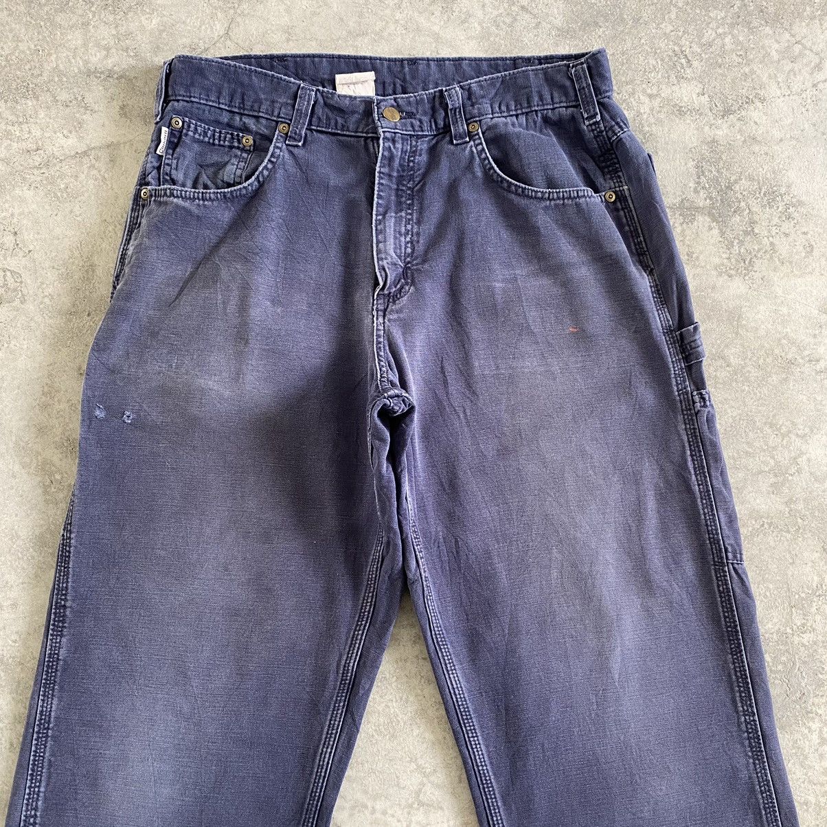Carhartt Vintage Carhartt Faded Navy Blue Carpenter Work Pants Size US 33 - 2 Thumbnail