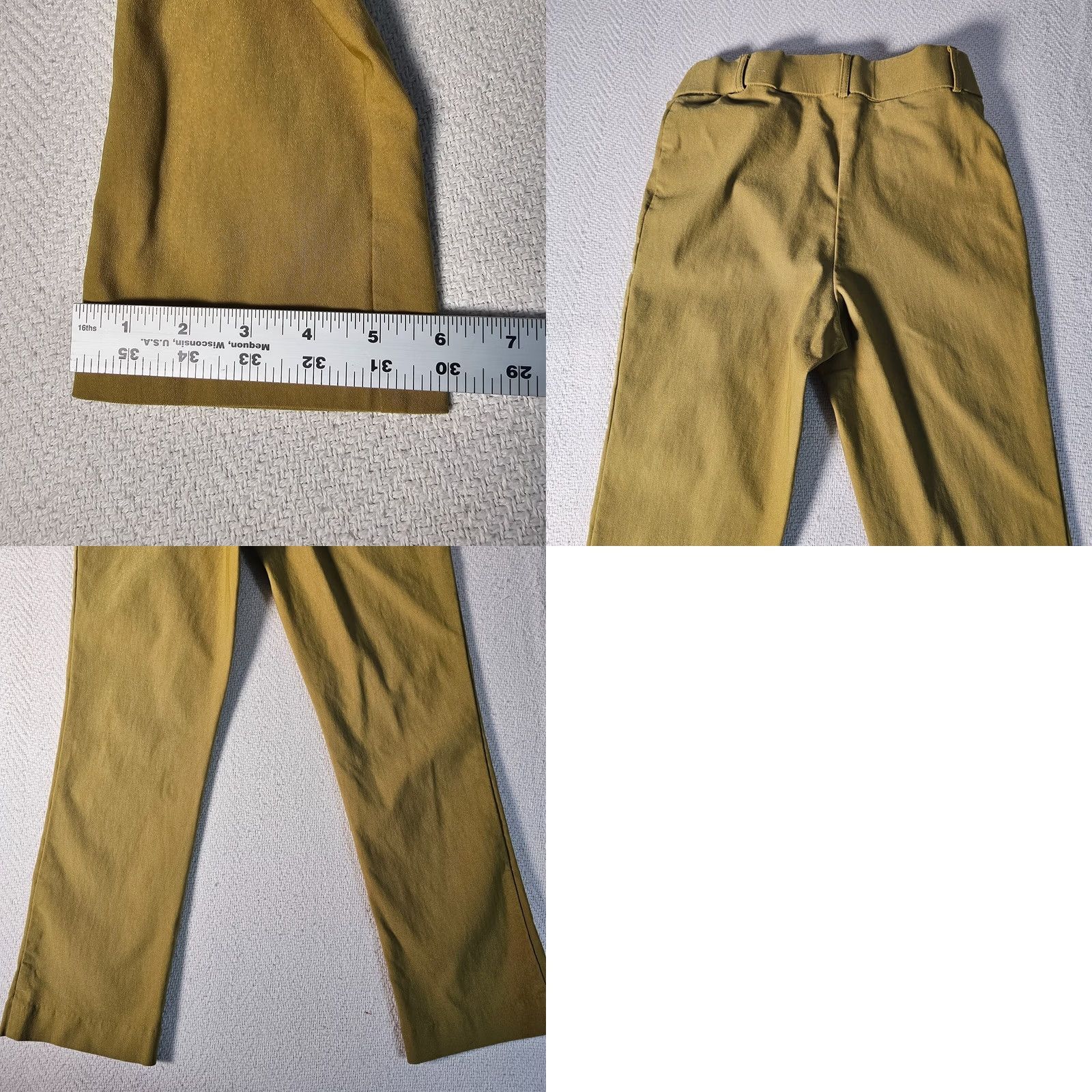 Vintage Jules & Leopold Pants Womens S Green Pull On High Rise Crop Rayon Blend Knit Front Flat Front Button Casual Formal Size 28" / US 6 / IT 42 - 8 Thumbnail