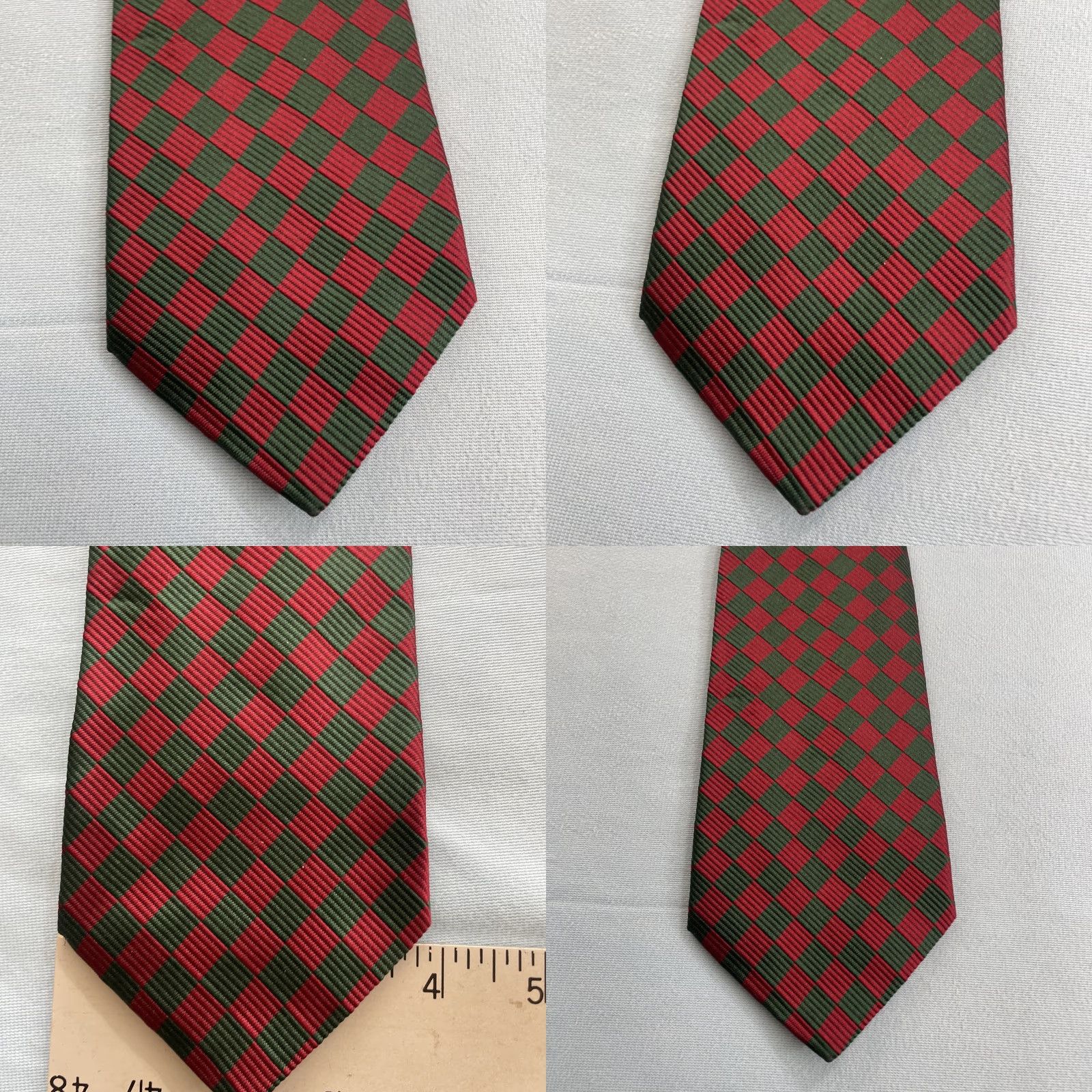 Faconnable VINTAGE Façonnable Men Silk Neck Tie Check Plaid Red Green Woven Power Tie 4x60 France Size ONE SIZE - 8 Thumbnail