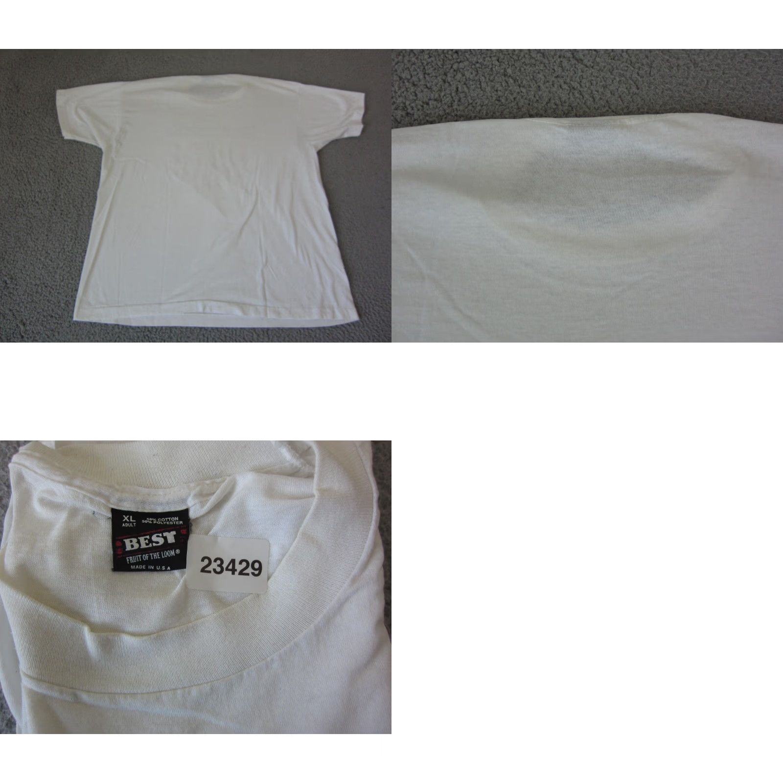 Fruit Of The Loom VINTAGE Fruit of the Loom Shirt Mens XL White 90s USA Marathon 1A Crew Neck Short Sleeve T-Shirt Classic Category Size US XL / EU 56 / 4 - 9 Thumbnail
