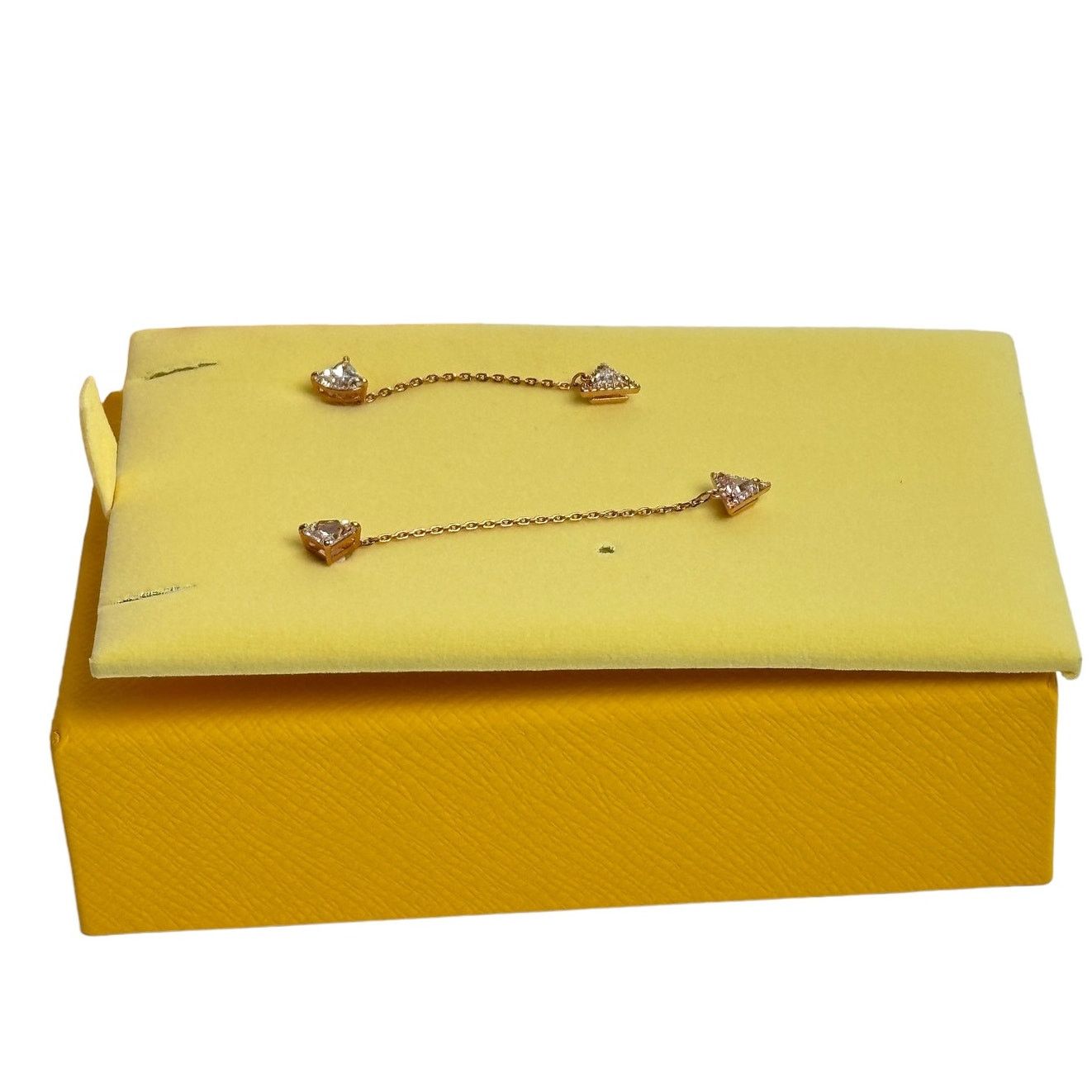 Swarovski Swarovski Rose Gold Triangle Crystals Ortyx Drop Earrings Size ONE SIZE - 4 Thumbnail