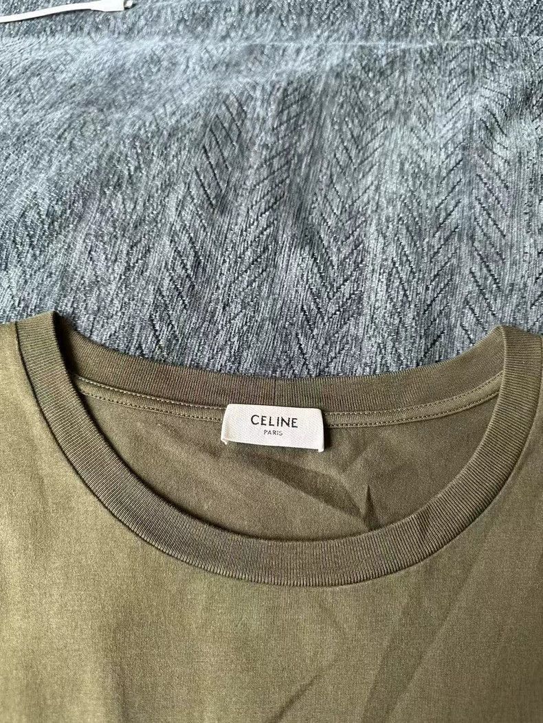 Celine Celine Green Logo Short Sleeve TShirt Size US M / EU 48-50 / 2 - 3 Thumbnail