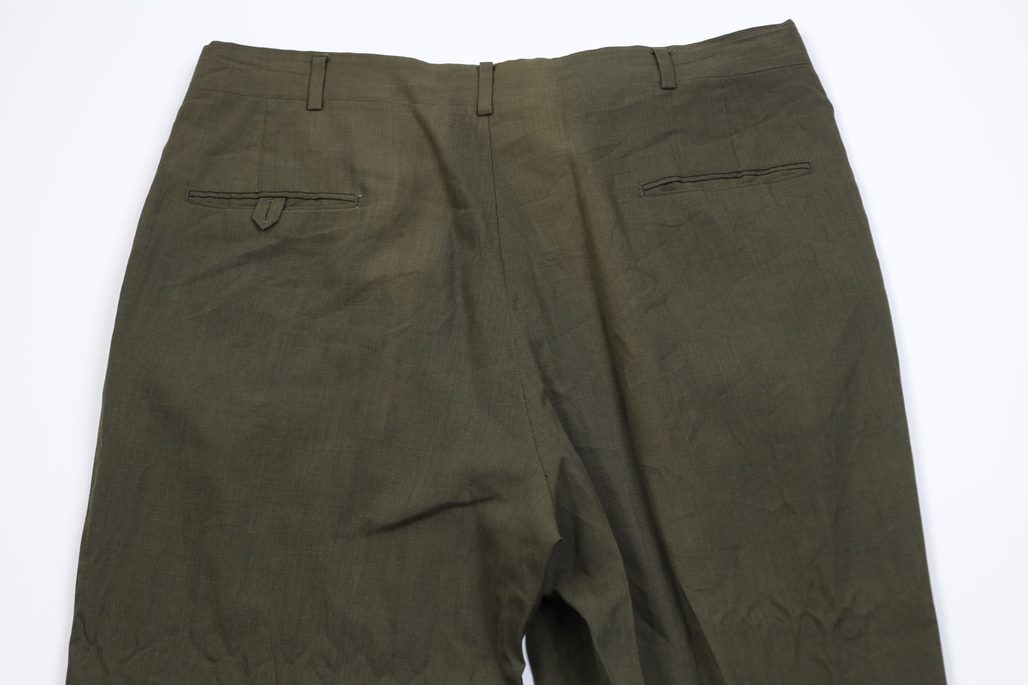 Vintage Vintage 50s 60s Streetwear Wool Knit Chino Pants Green USA Size US 36 / EU 52 - 10 Thumbnail