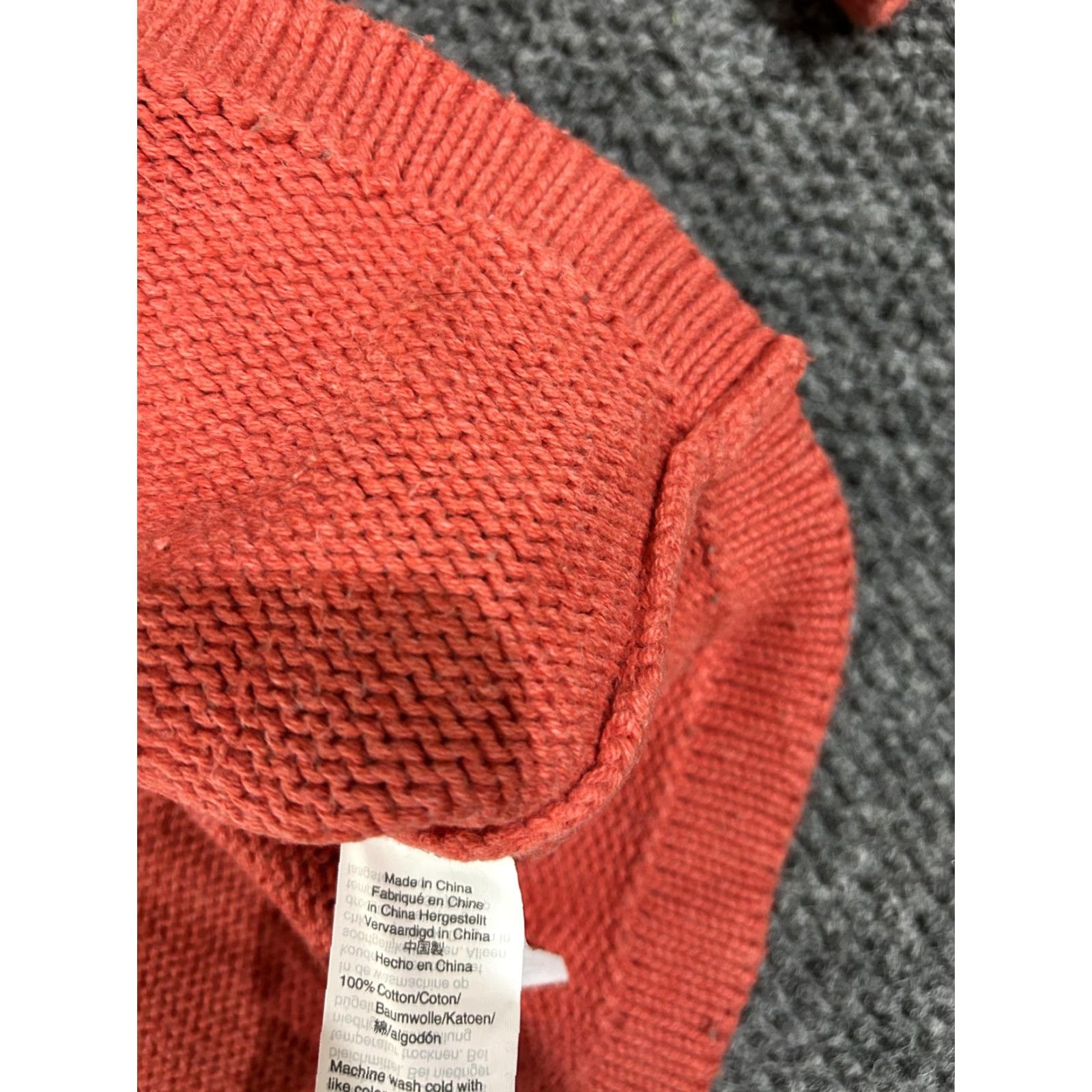 J.Crew J.Crew Oarsman Sweater Womens XL Orange Mock Neck Knit Cropped Pullover Cotton Sweatshirt? Size XL / US 12-14 / IT 48-50 - 6 Thumbnail