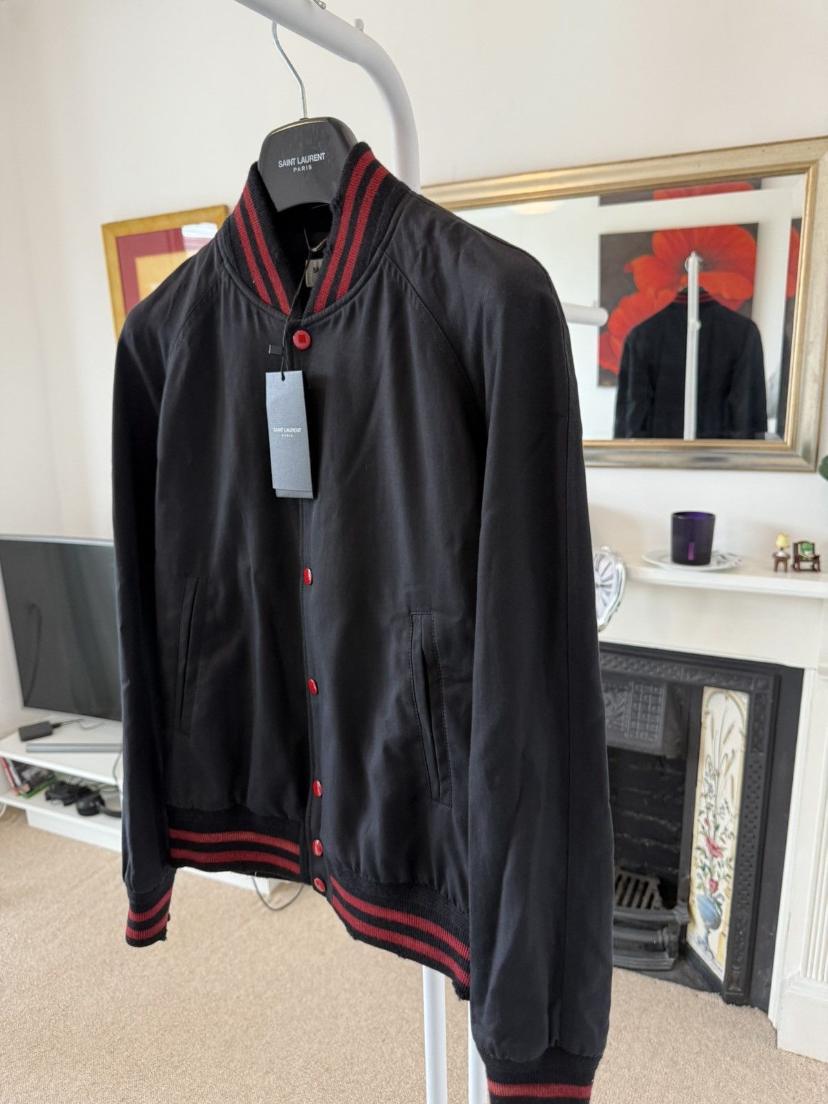 Saint Laurent Paris SS17 Saint Laurent Distressed Viscose Bomber Jacket Size US M / EU 48-50 / 2 - 3 Thumbnail