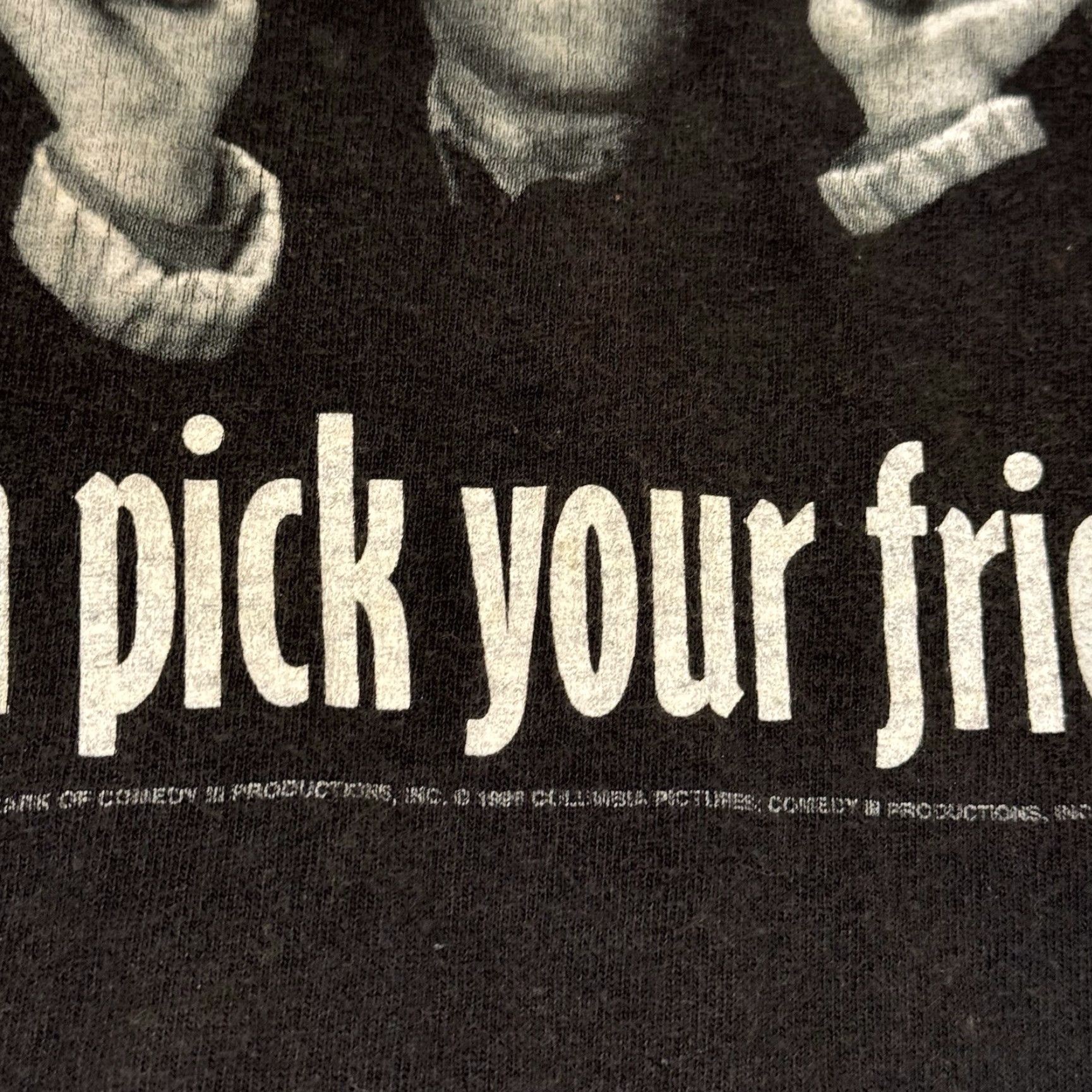 Vintage VINTAGE AllSport Shirt XL Black 90s Three Stooges Pick Your Friends Short Sleeve Crew Neck Movie Funny 90s Mens T-Shirt Size US XL / EU 56 / 4 - 5 Thumbnail
