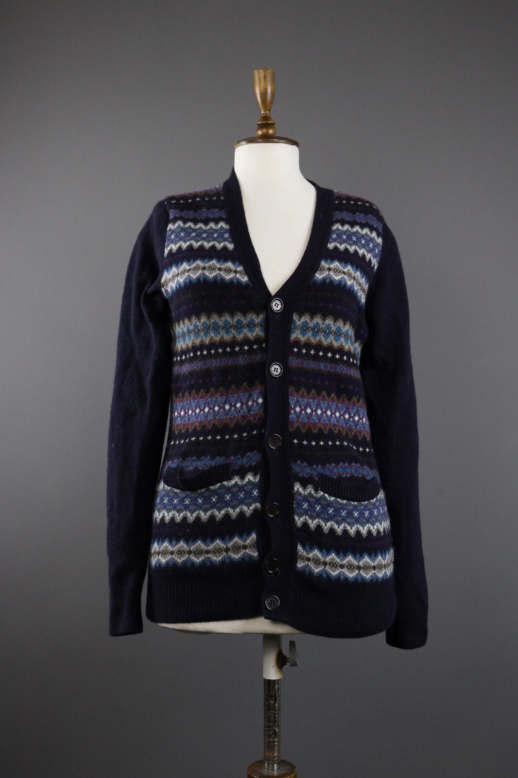 Barbour Beacon Brand Milton Fair Isle Cardi Sweater Size S
