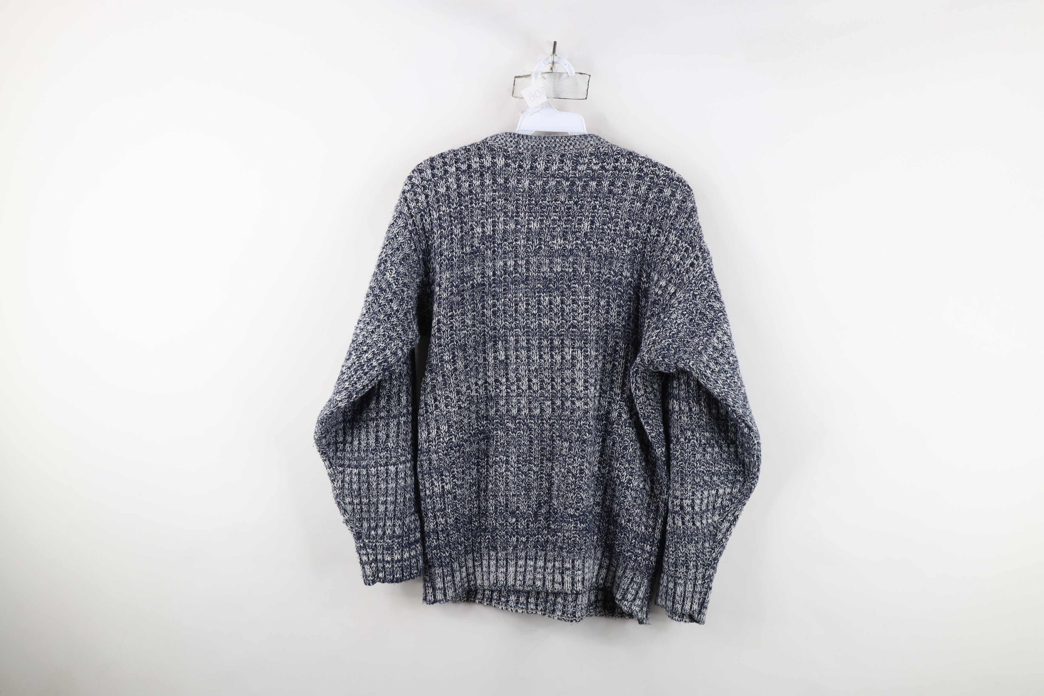 Vintage Vintage 90s Streetwear Chunky Ribbed Knit Sweater Blue USA Size US M / EU 48-50 / 2 - 9 Thumbnail
