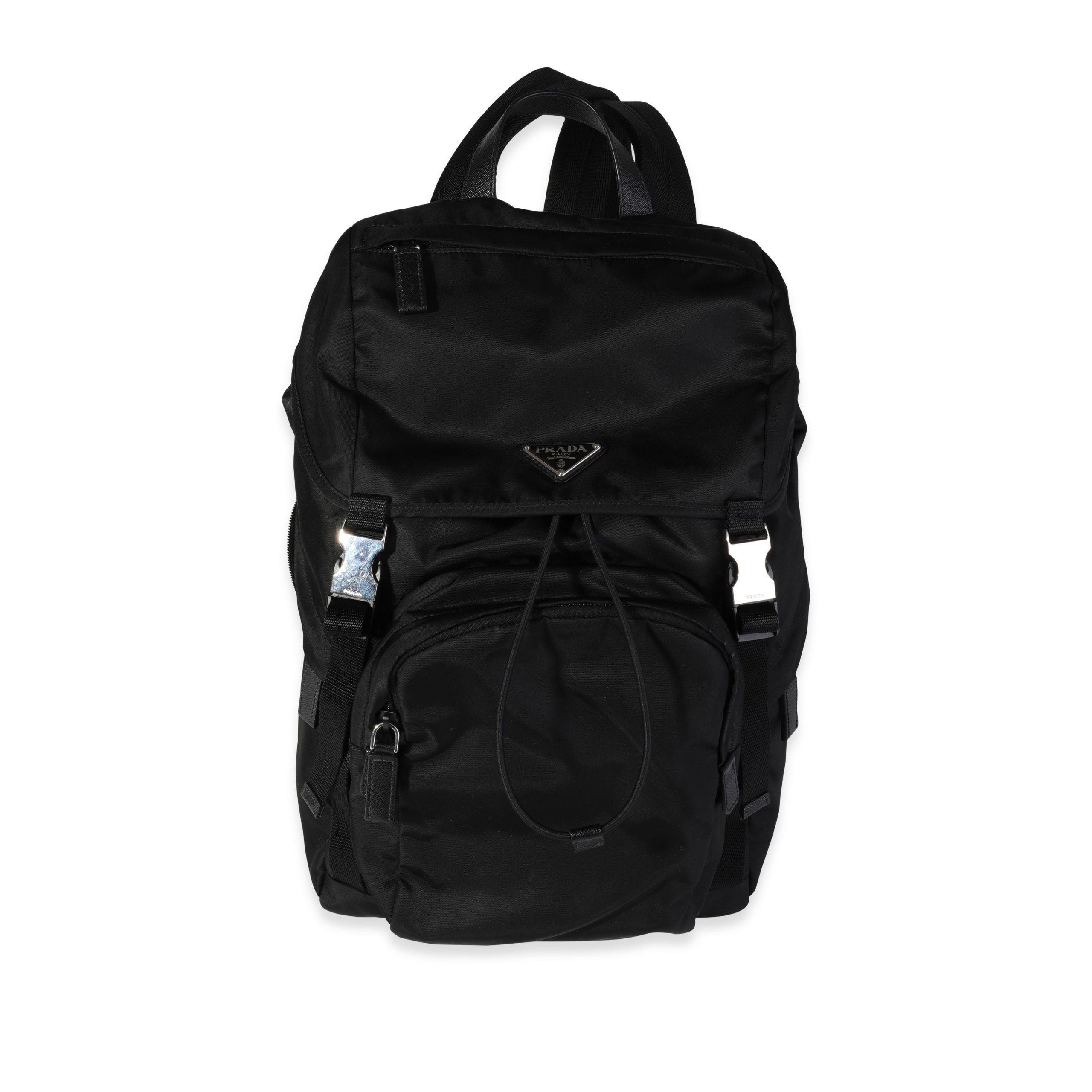 Prada Black Nylon Drawstring Backpack