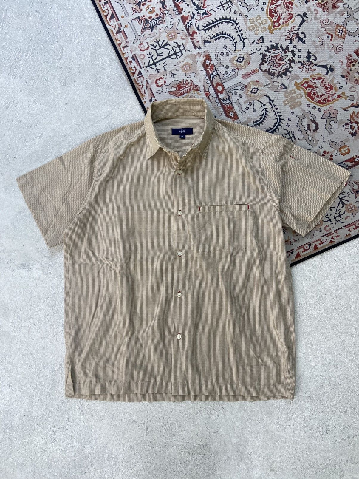 Vintage 90's Vintage Stussy Japan plaid logo shirt Size US L / EU 52-54 / 3 - 2 Thumbnail