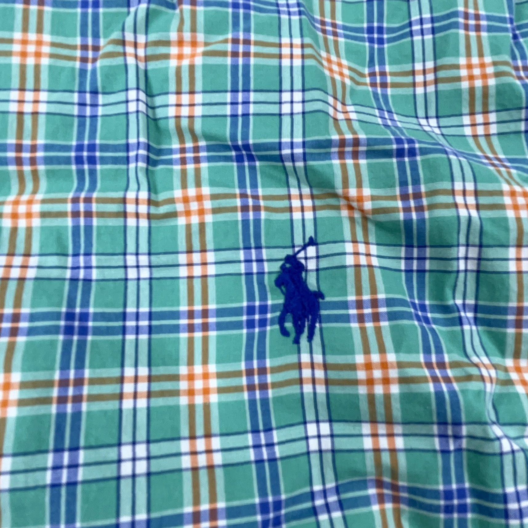 Ralph Lauren Ralph Lauren Shirt Men Medium Green Button-Up Plaid Cotton Teal Button-Down Casual Modern Classic Size US M / EU 48-50 / 2 - 6 Thumbnail