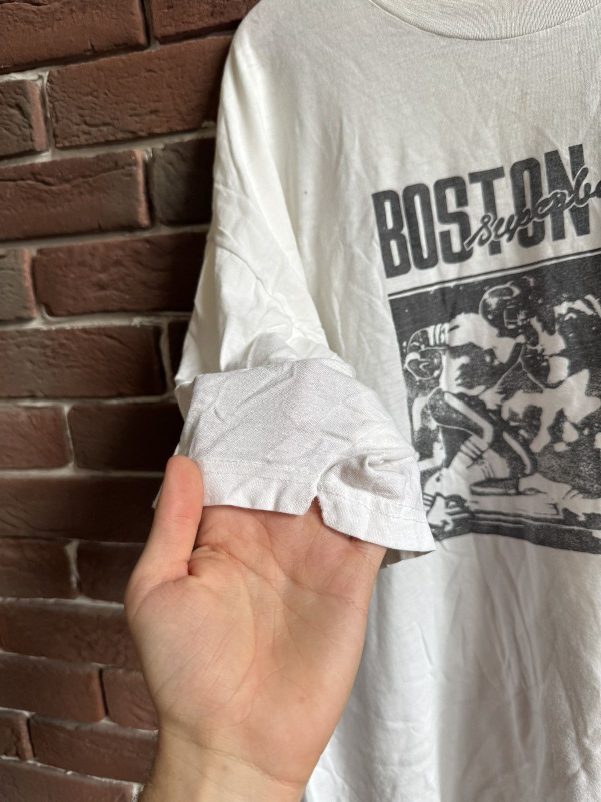 Vintage 90s Chicago Bears T Shirt NFL XL white newspaper