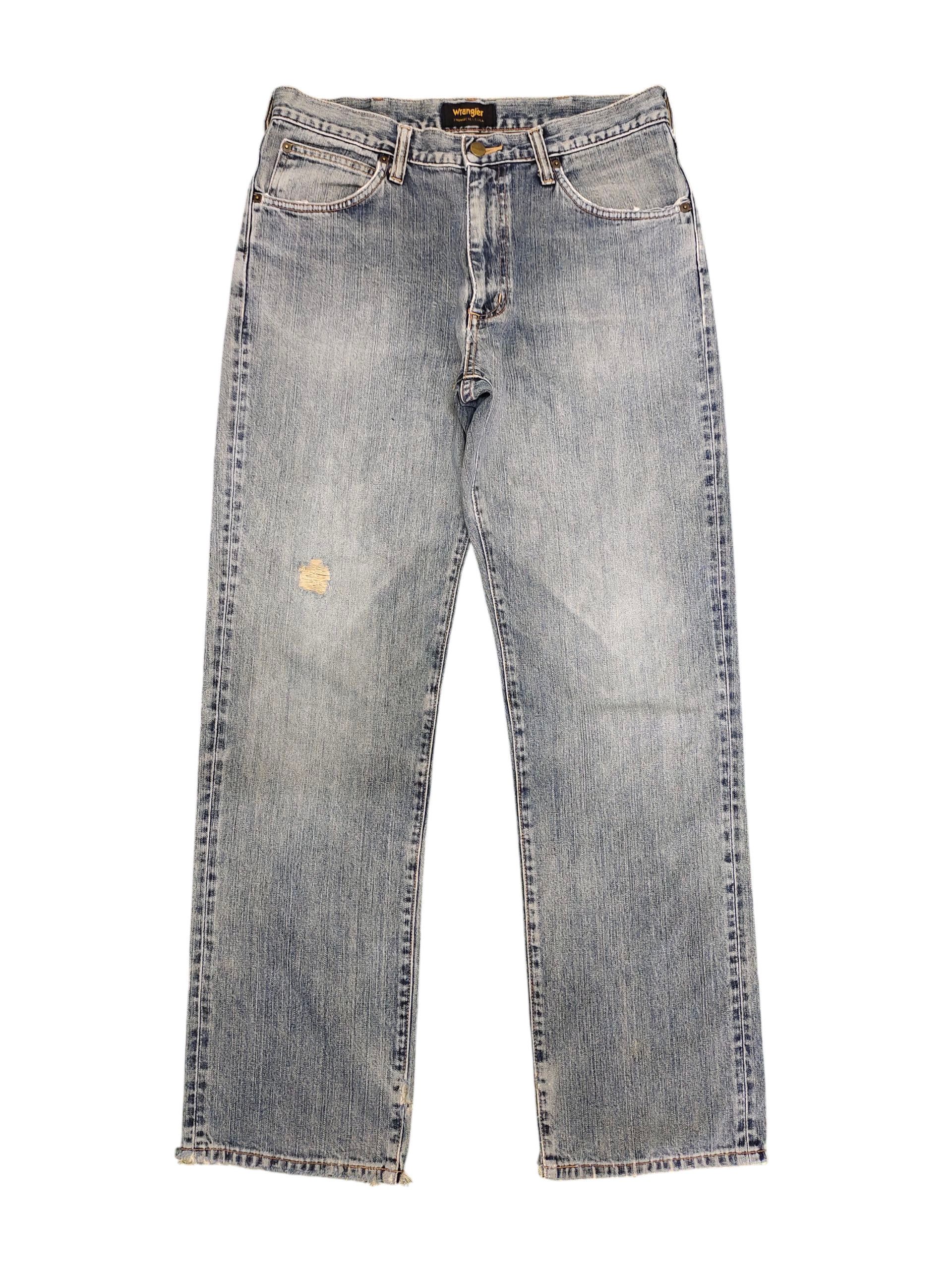 Undercover Vintage 90s Wrangler Regular Distress Sand Wash Denim Jeans Size US 33 - 1 Thumbnail