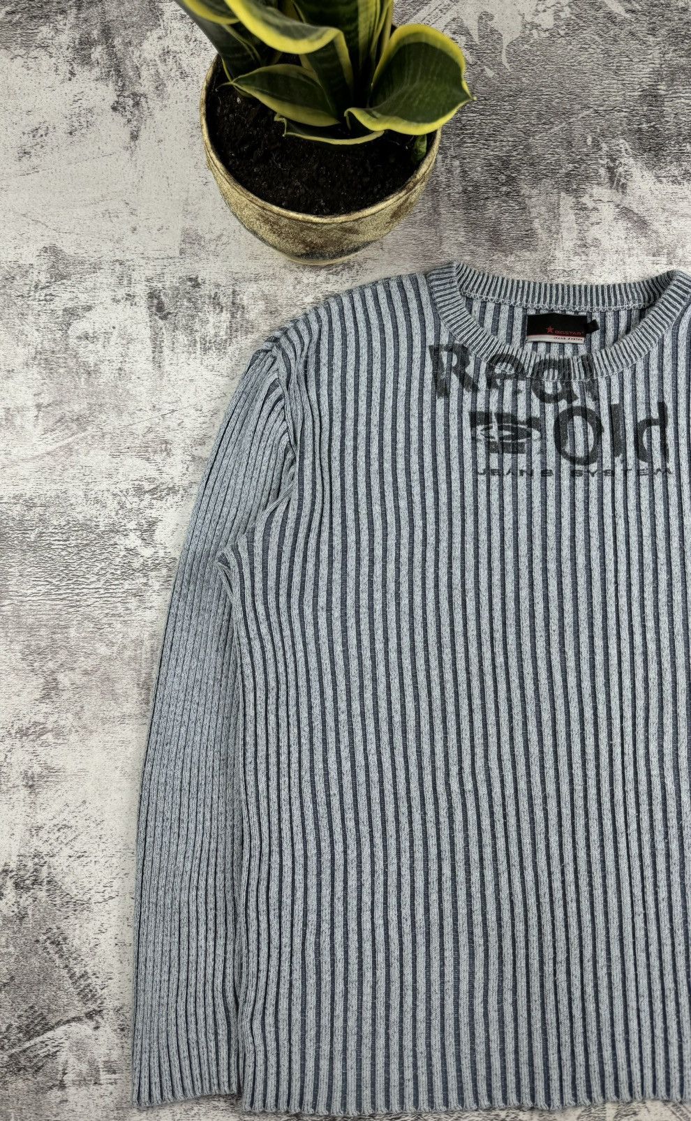 Big Star Japan Bigstar Jeans Striped Abstract Ribbed Knit Sweater Y2K Size US L / EU 52-54 / 3 - 4 Thumbnail