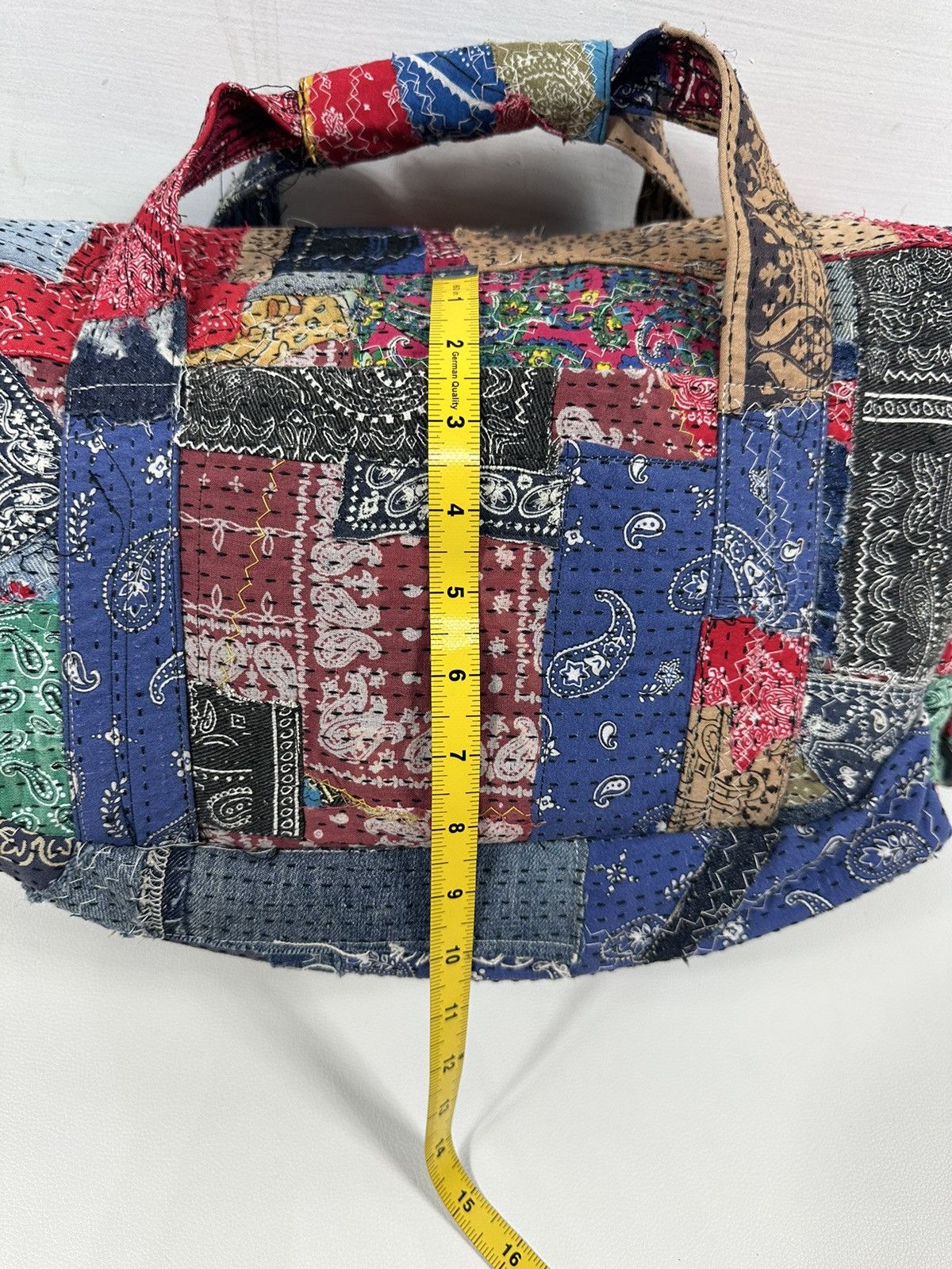 Handmade Custom Made Distressed Patchwork Boro Paisley Sling bag Size ONE SIZE - 10 Thumbnail