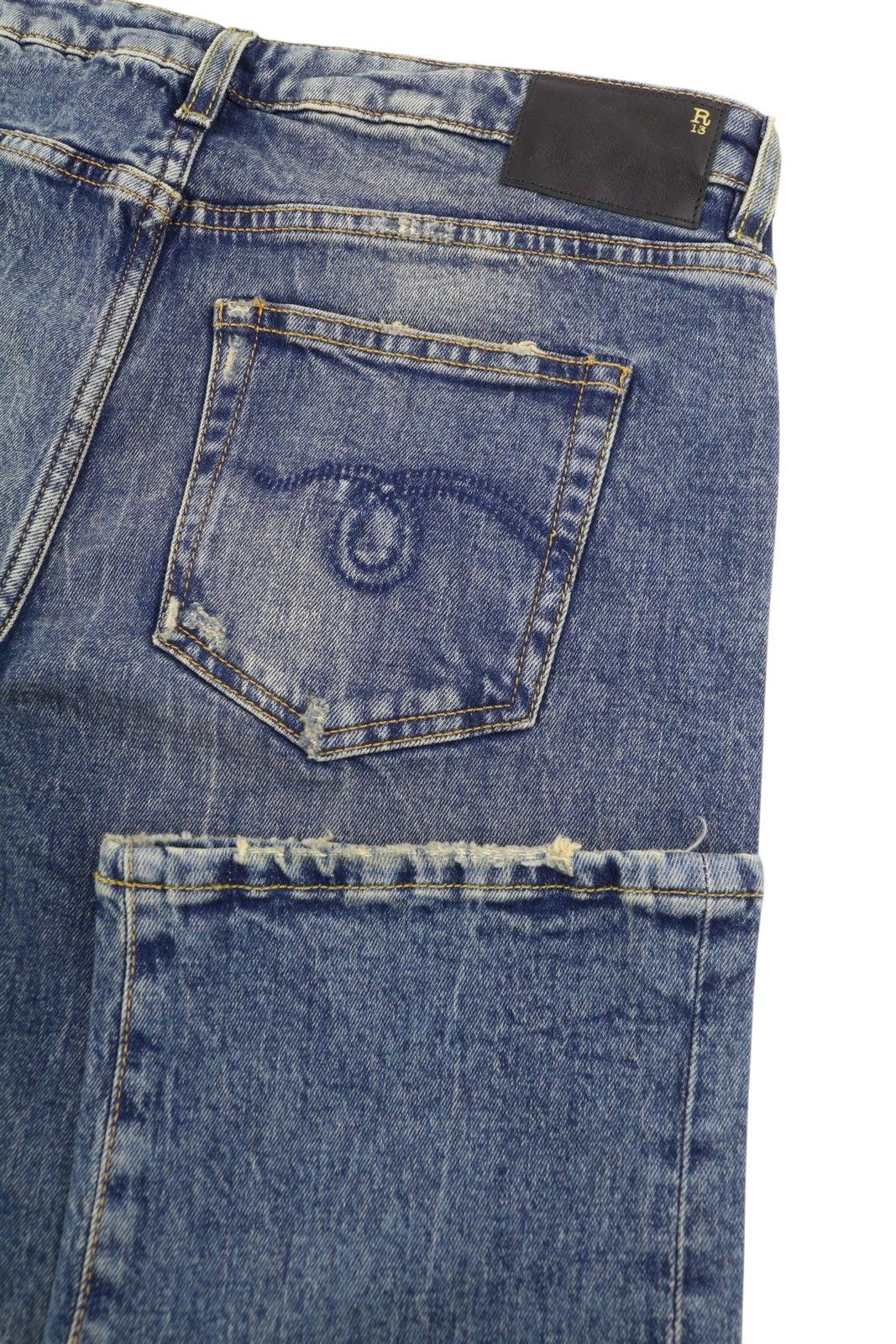 R13 BOY STRAIGHT 29 Kelly Faded Blue RRP699 87182 Size 29" - 6 Thumbnail