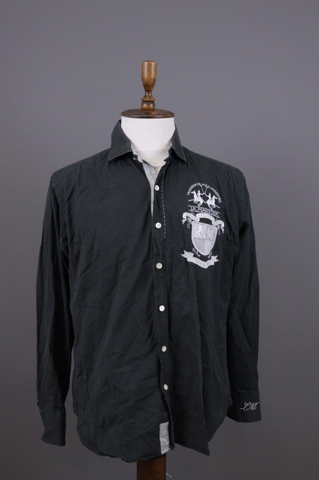 La Martina La Martina Buenos Aires Slim Fit Black Shirt Size XL Size US XL / EU 56 / 4 - 1 Thumbnail