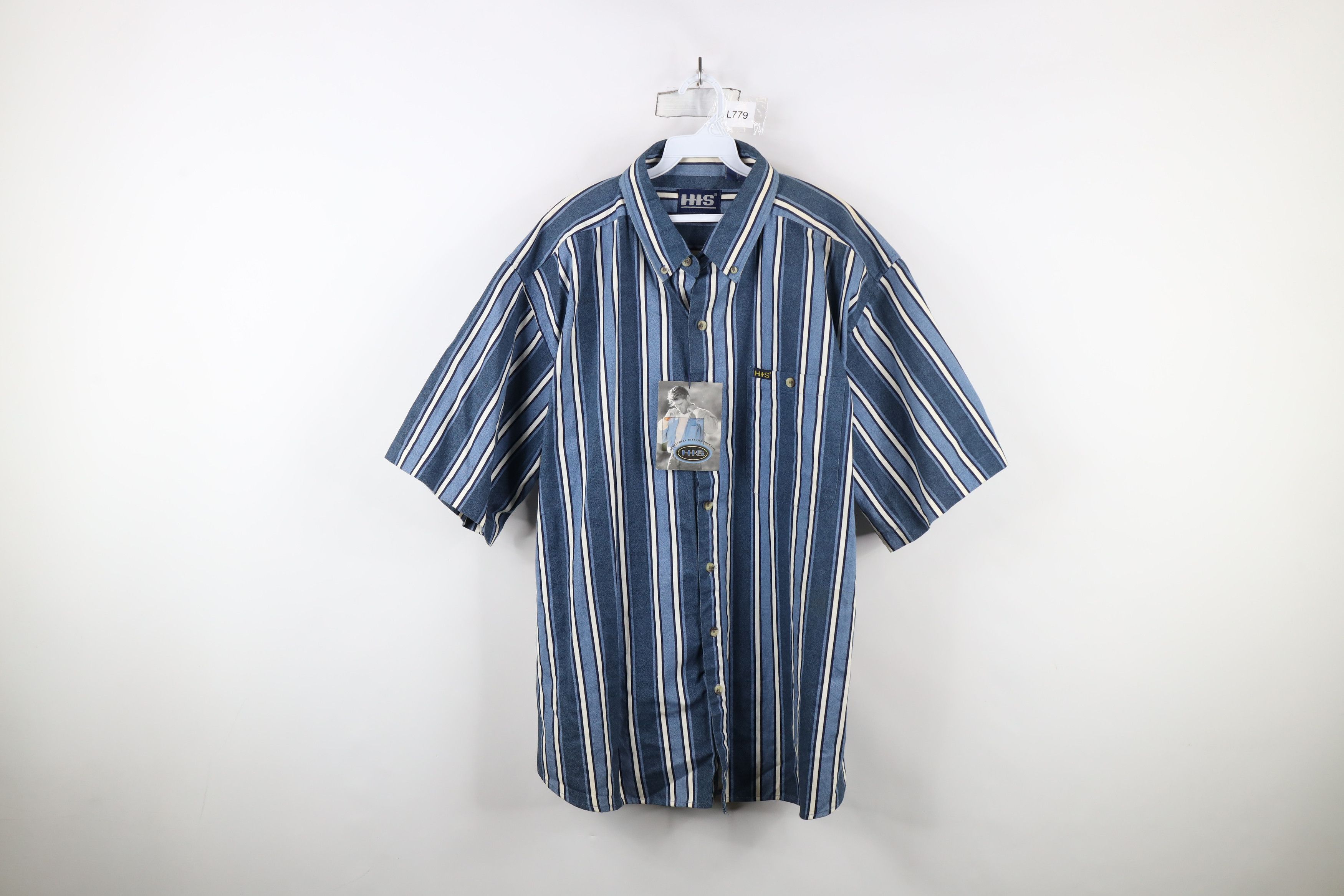 Vintage Deadstock Vintage 90s Streetwear Block Button Down Shirt Size US XXL / EU 58 / 5 - 1 Thumbnail