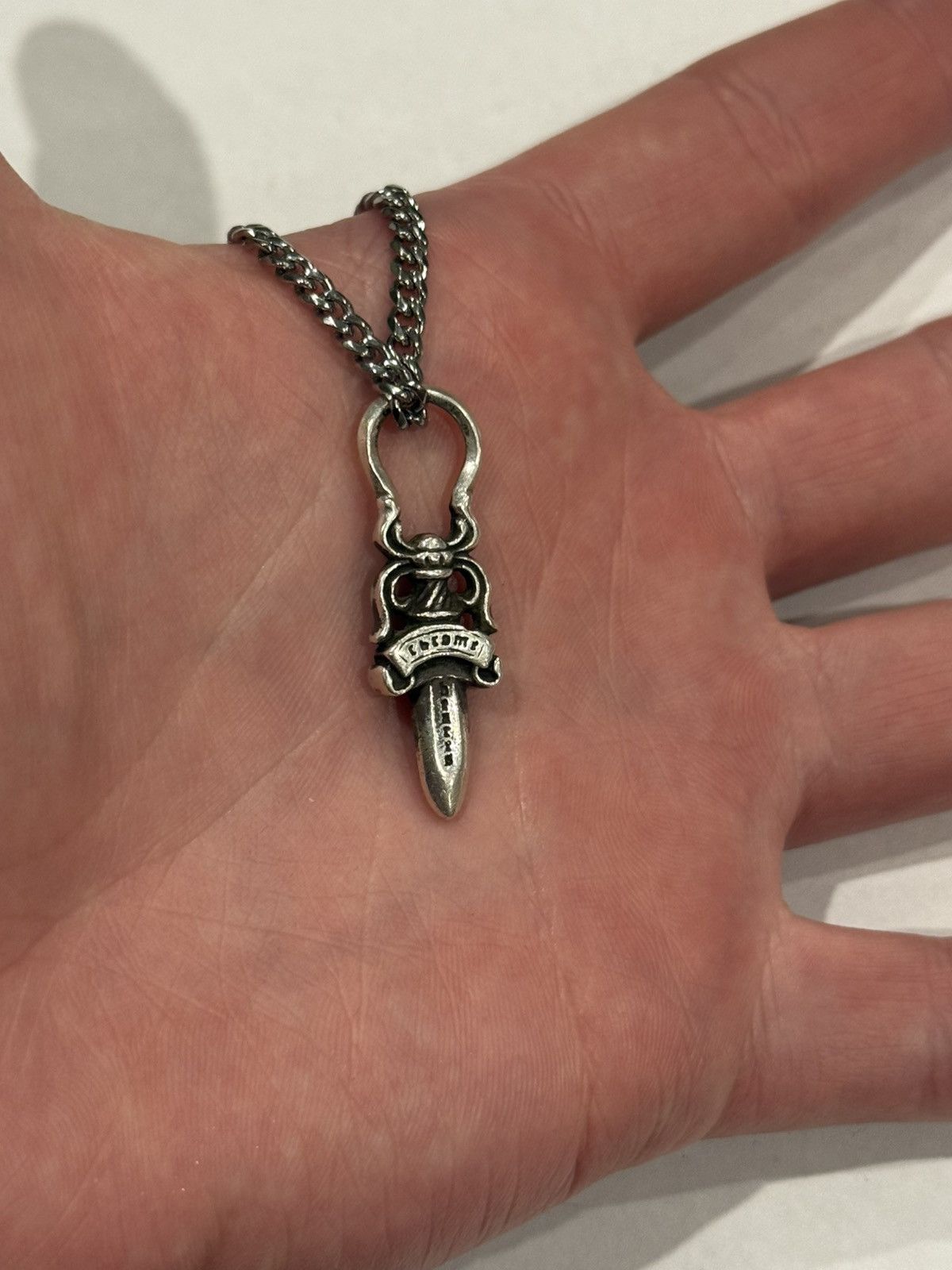 Chrome Hearts Chrome Hearts Dagger Pendant Silver Cuban Chain Necklace 925 Size ONE SIZE - 4 Thumbnail