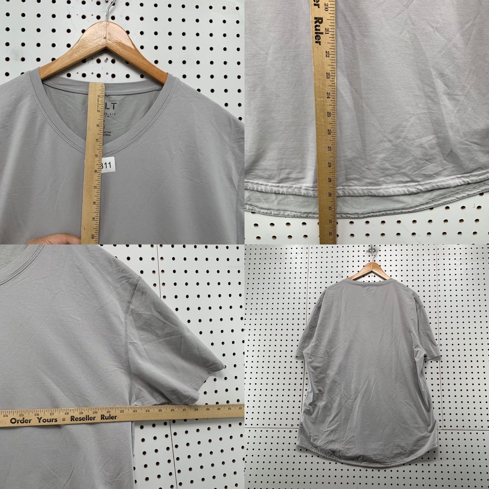 Vintage BYLT Lux T Shirt Mens 2XL Gray Drop Cut Short Sleeve Active V Neck Size US XXL / EU 58 / 5 - 8 Thumbnail