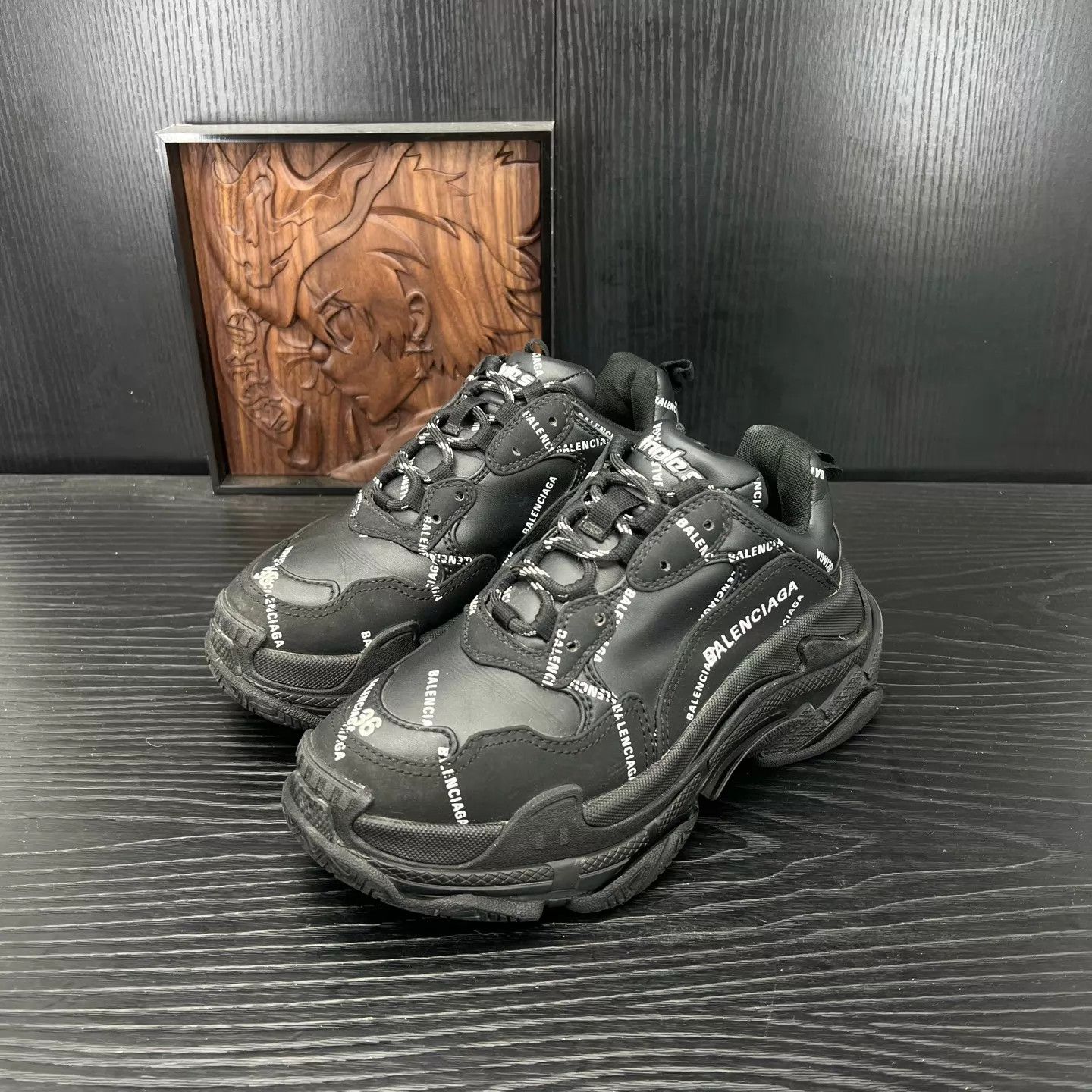 Balenciaga Balenciaga Triple S Black Wmns 36 Minor Sole Crack Size US 6 / IT 36 - 1 Thumbnail