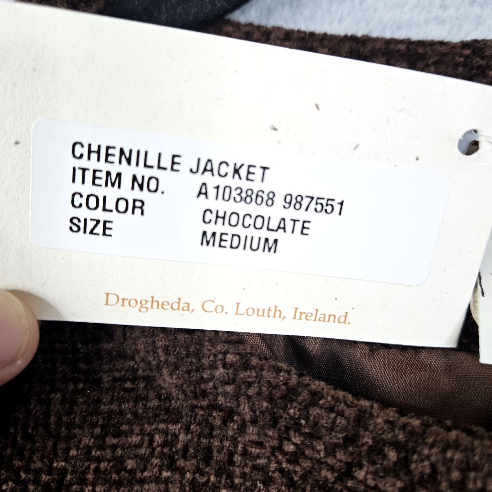 CHOCOOLATE VINTAGE Boyne Valley Weavers Women's Jacket Size M NEW Lined Chenille Brown Chocolate Button Zipper Logo Casual Outdoors Indoor Seasonal Women Size M / US 6-8 / IT 42-44 - 6 Thumbnail