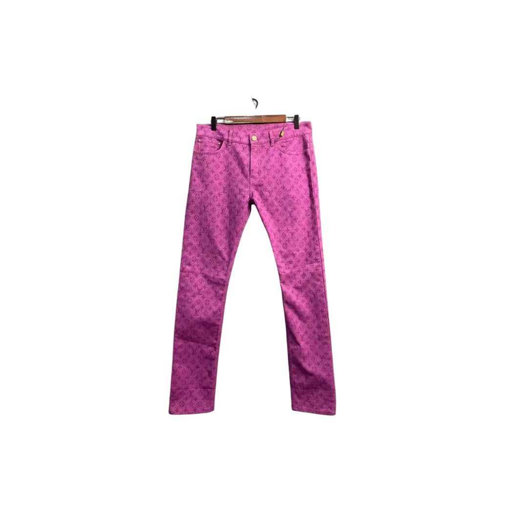 image of Louis Vuitton Purple Monogram Denim Jeans, Men's (Size 33)