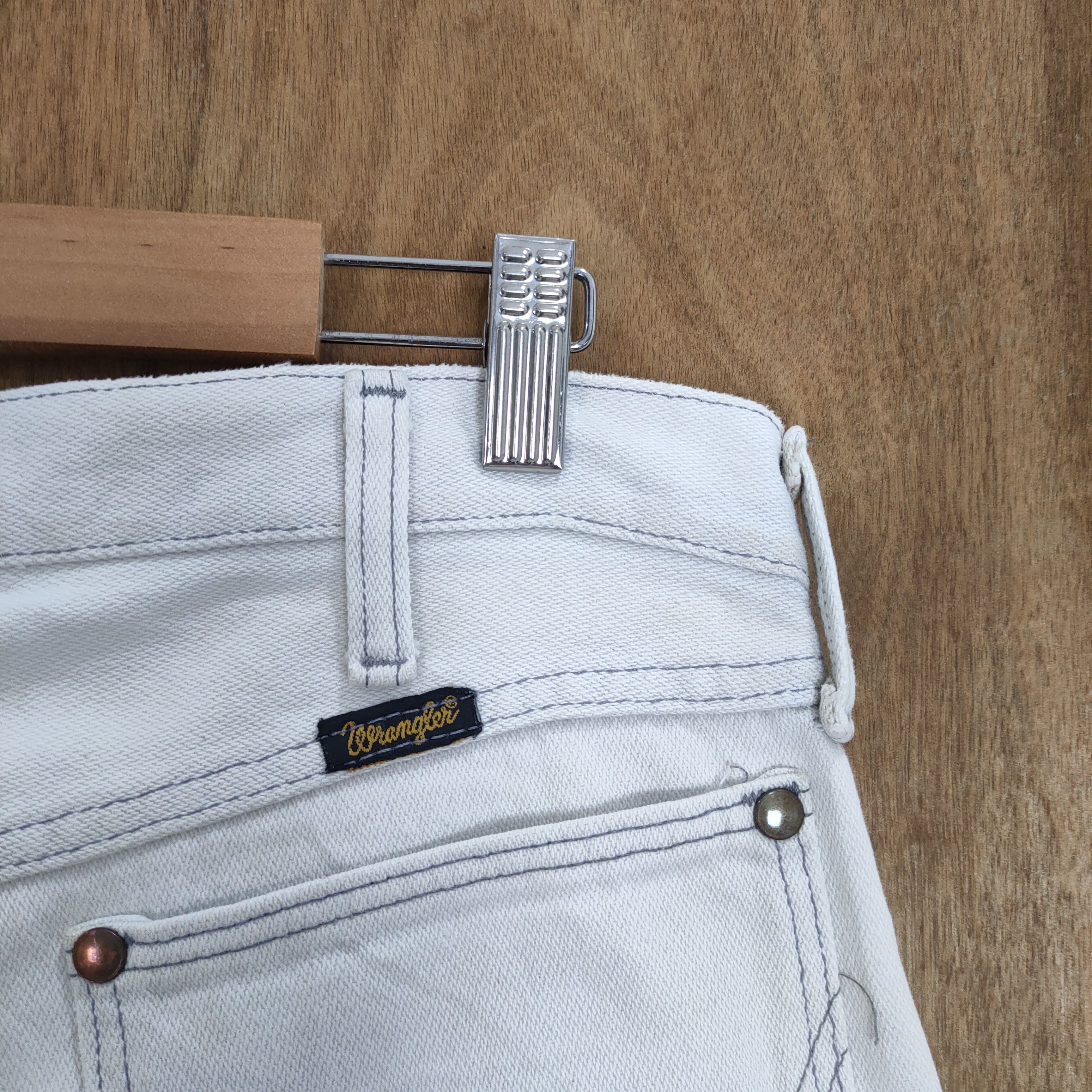 Other VINTAGE WRANGLER FADED WHITE DENIM JEAN PANTS Size US 32 / EU 48 - 9 Thumbnail