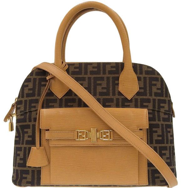 image of Fendi Ff Pattern 2Way Bag Brown/beige, Women's
