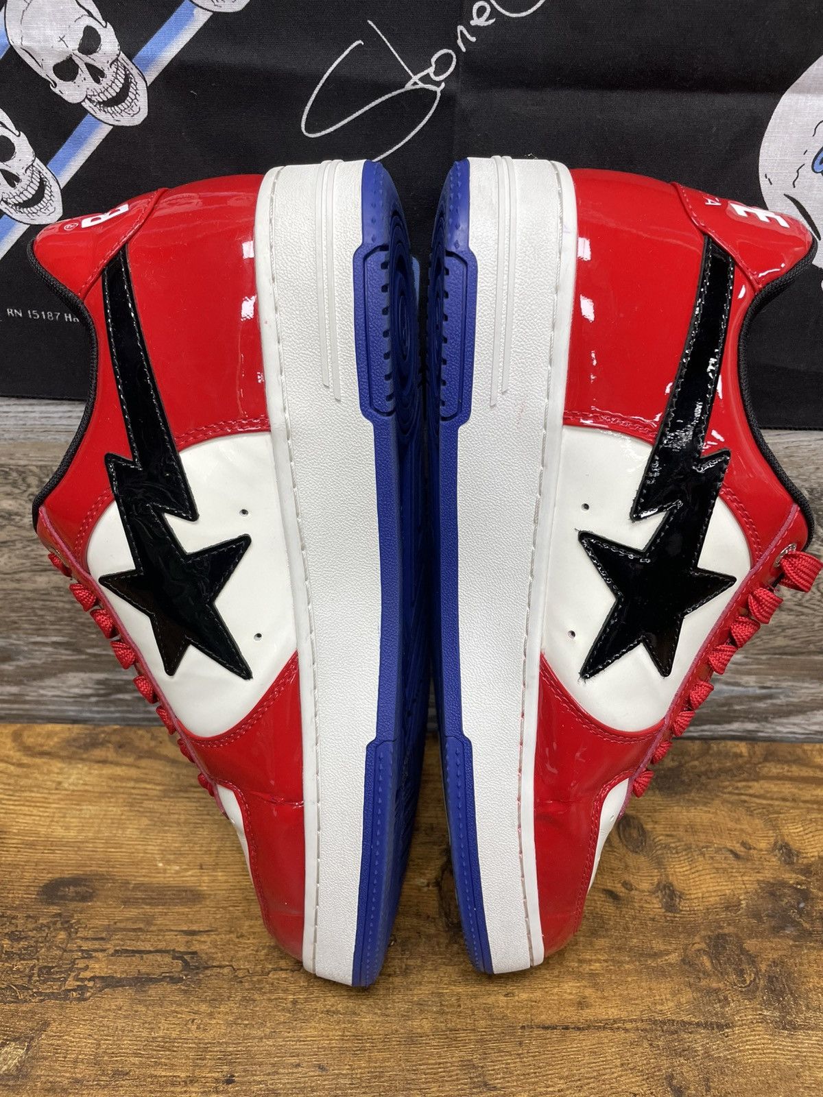 Bape 11-a bathing ape bapesta #1 red/white Size US 11 / EU 44 - 5 Thumbnail