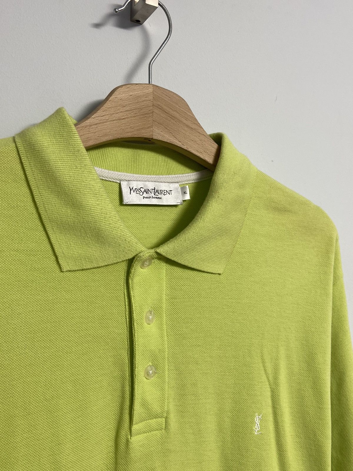 Yves Saint Laurent Yves Saint Laurent YSL Lime green logo polo Size US XL / EU 56 / 4 - 4 Thumbnail