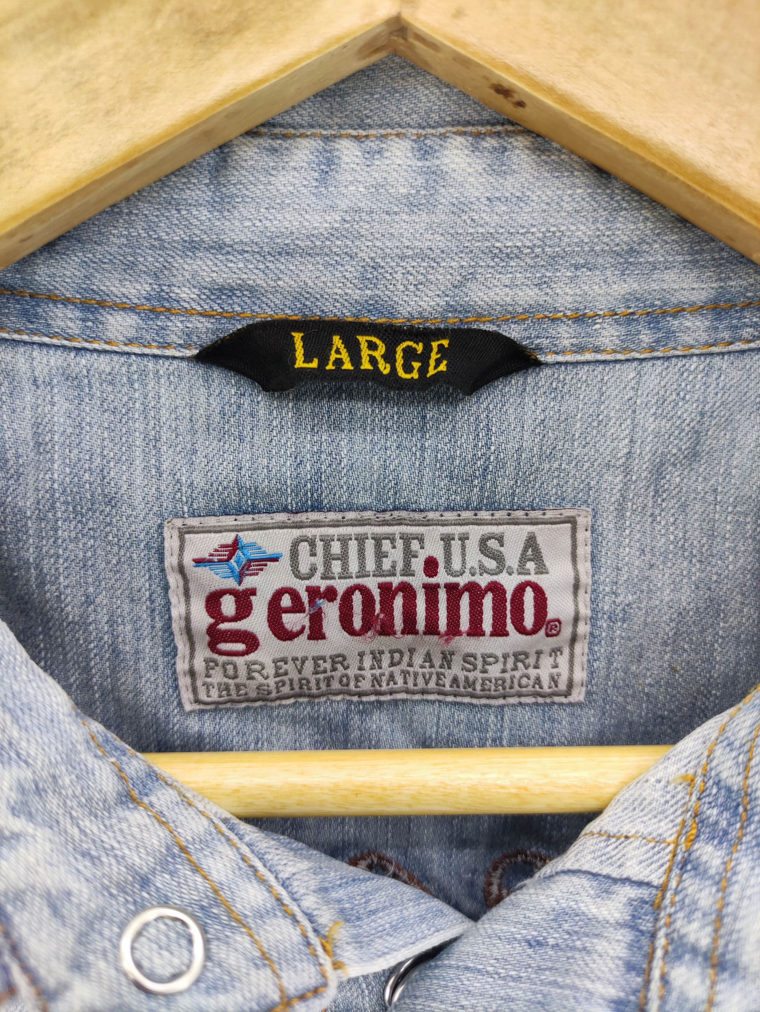 Japanese Brand Vintage Geronimo Denim Snap Button Embroidery Logo Size M / US 6-8 / IT 42-44 - 2 Thumbnail