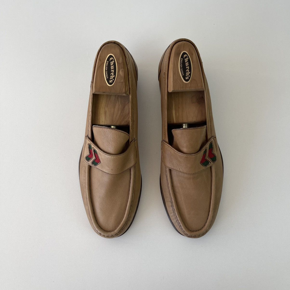 Gucci Gucci Leather Loafers Logo Vintage 80’s-90’s Shoes Beige Size US 7.5 / EU 40-41 - 5 Thumbnail