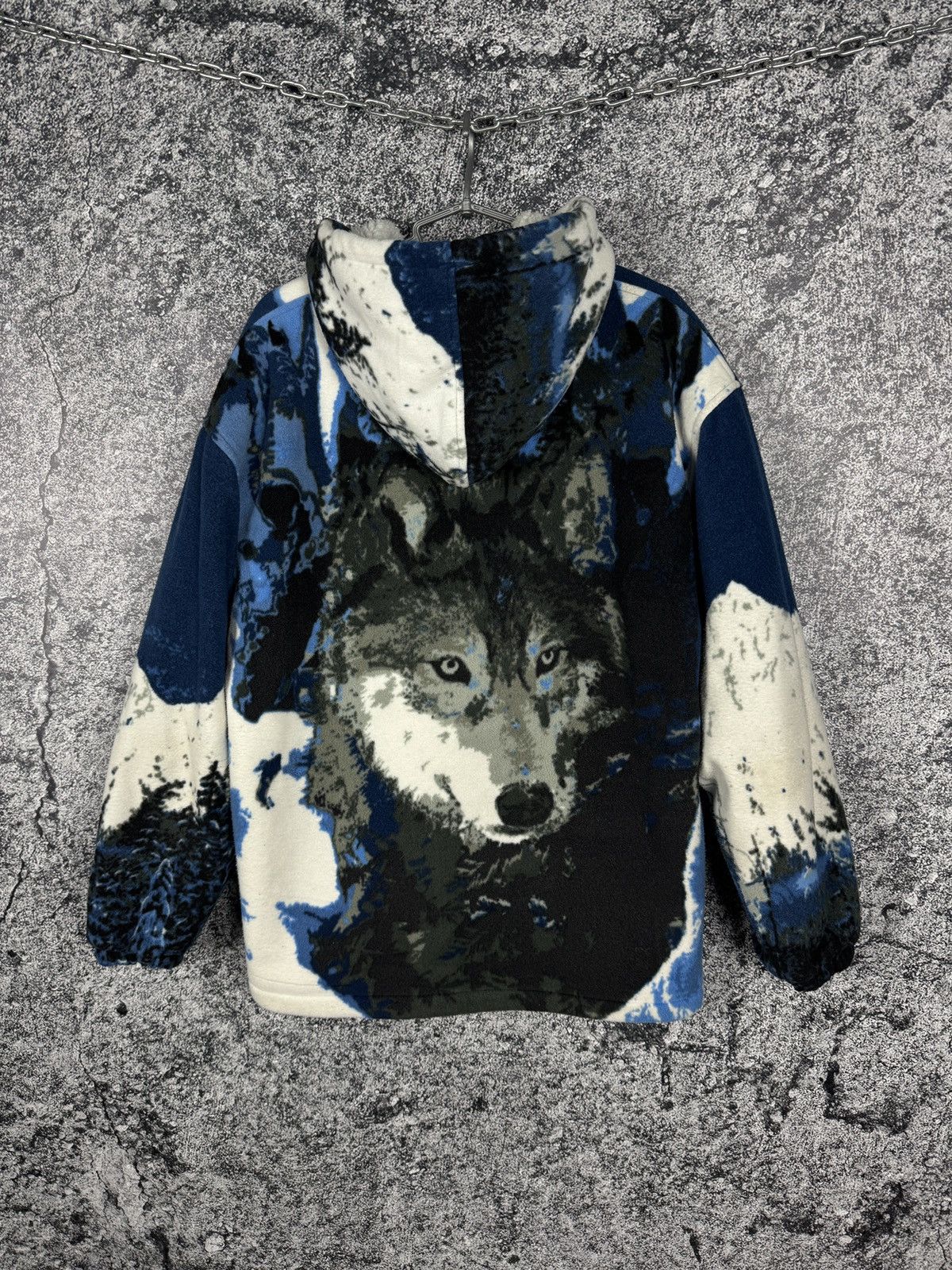 Vintage Vintage Wolf Mountain Fleece Jacket Sherpa Warm Overprint XL Size US XL / EU 56 / 4 - 12 Thumbnail