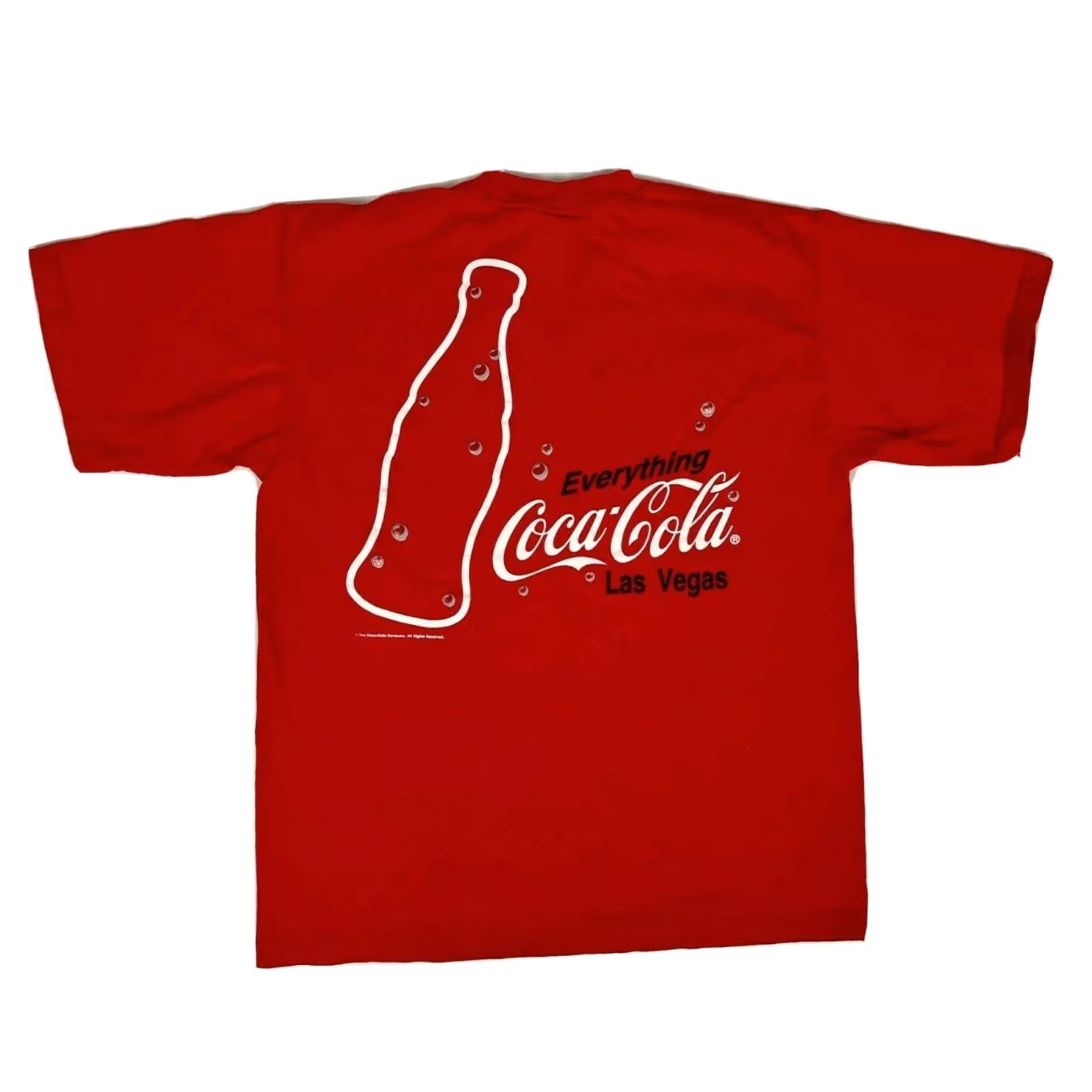 Vintage VINTAGE Coca-Cola Las Vegas T-Shirt Unisex Adults Size L Red Double-Sided USA Logo 100% Cotton Made in USA Yellow? Size US L / EU 52-54 / 3 - 2 Thumbnail