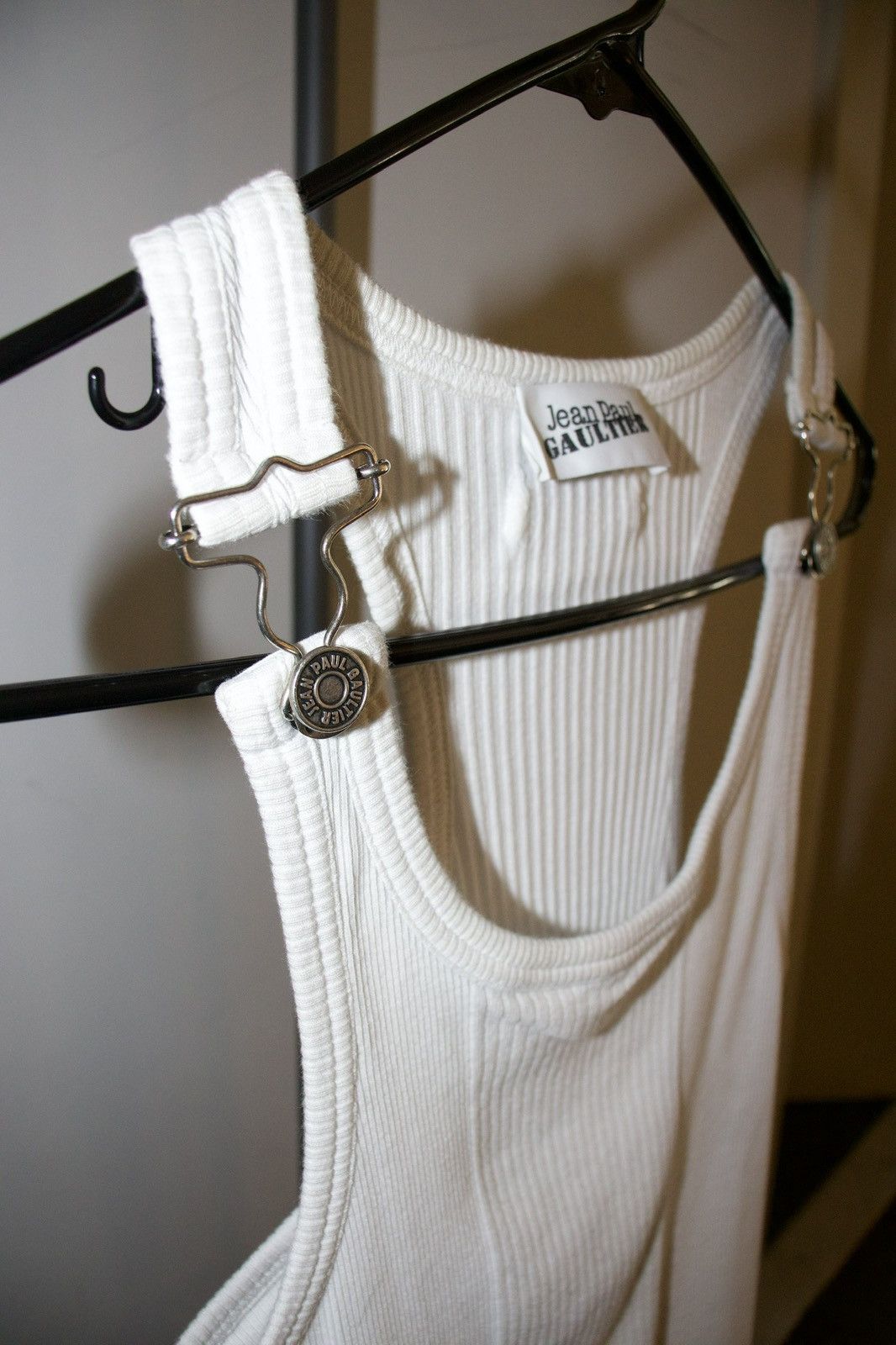Jean Paul Gaultier JEAN PAUL GAULTIER "RIBBED TANK TOP" WITH OVERALL BUCKLES Size US L / EU 52-54 / 3 - 4 Thumbnail