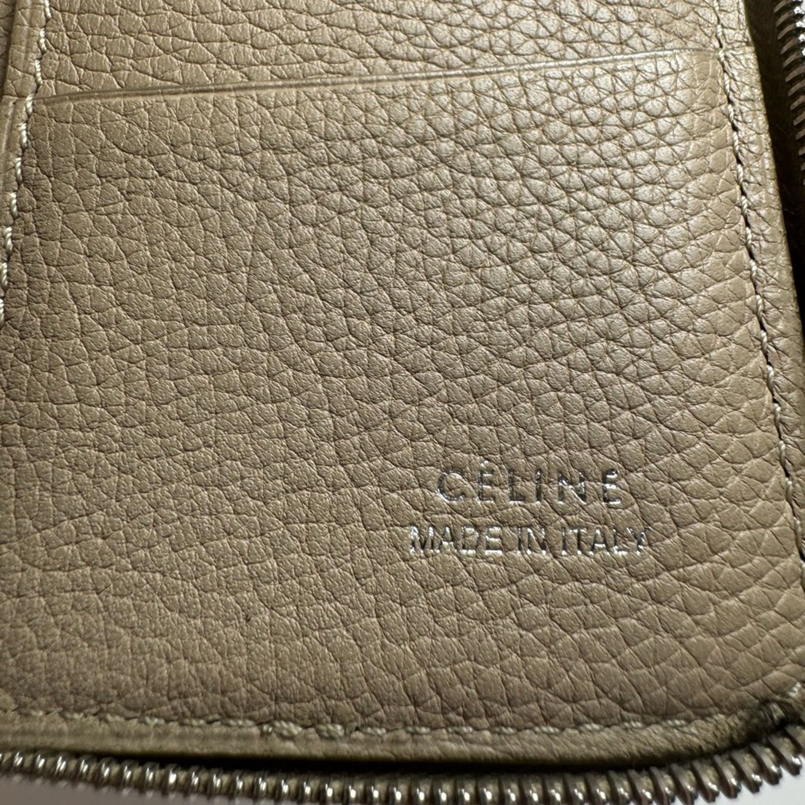 Celine Celine Portefeuille Zip Around Taupe Pebbled Leather Wallet Size ONE SIZE - 5 Thumbnail